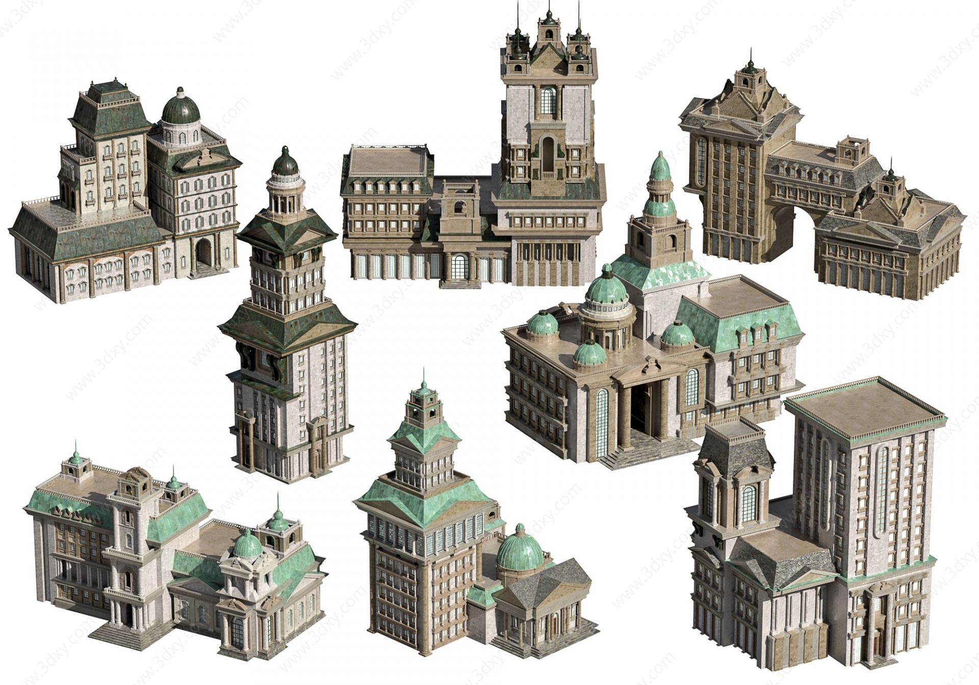 欧式古建筑楼房3D模型