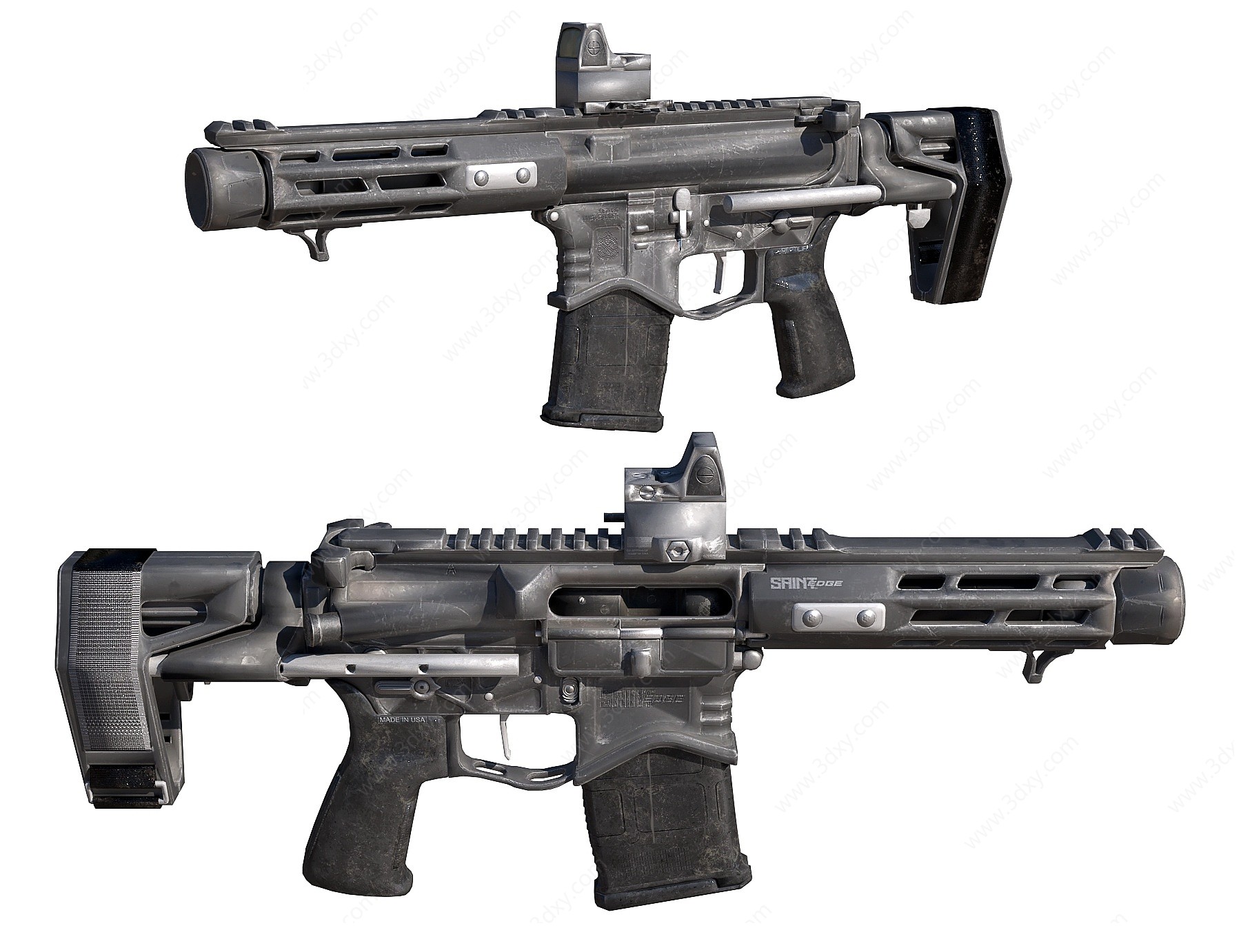 现代AR-15步枪冲锋枪3D模型