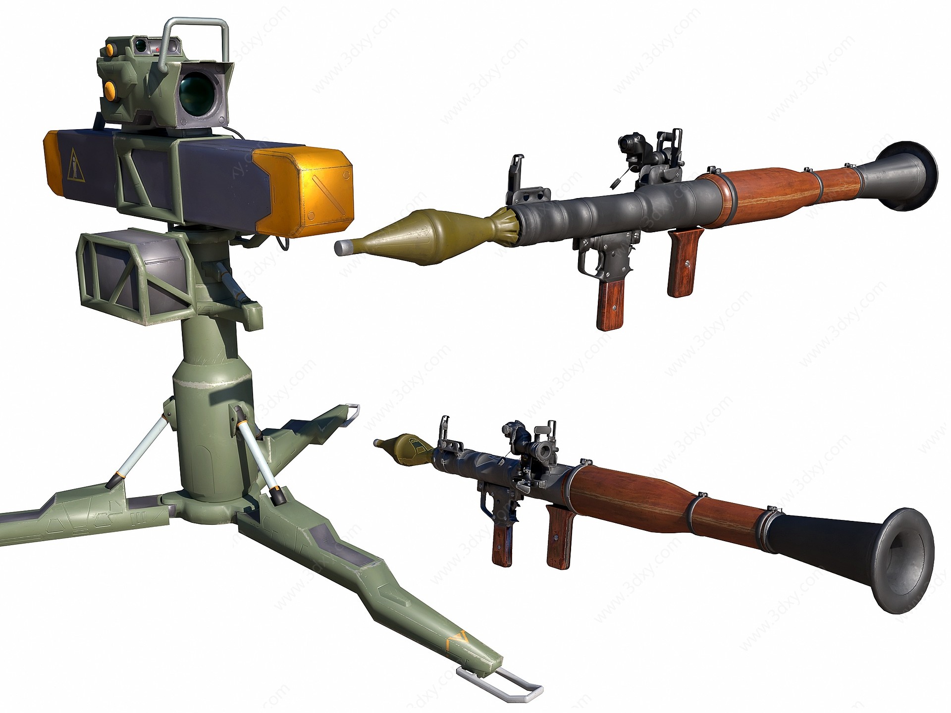 现代反坦克炮RPG火箭筒3D模型