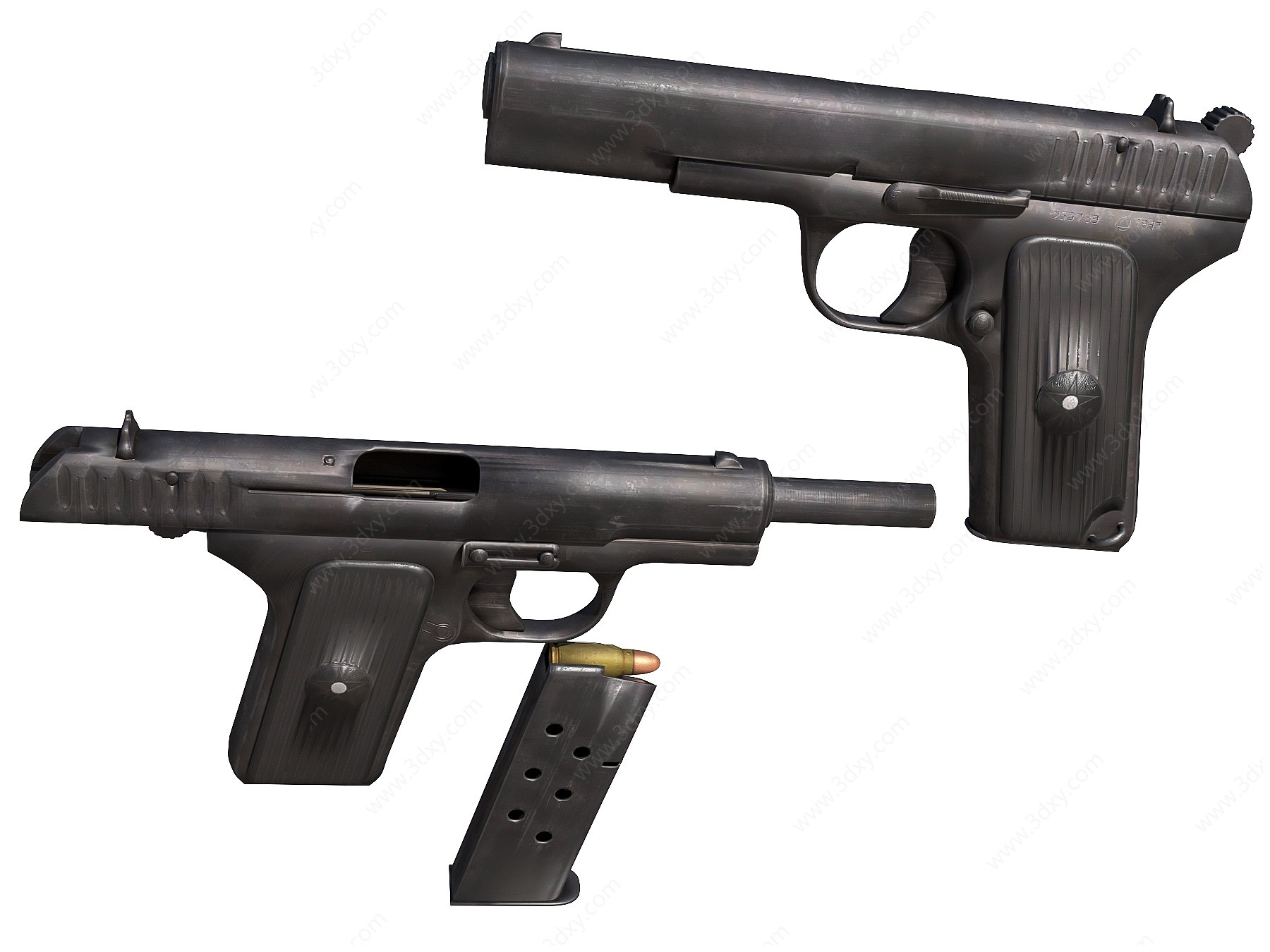 现代TT33托卡列夫手枪3D模型