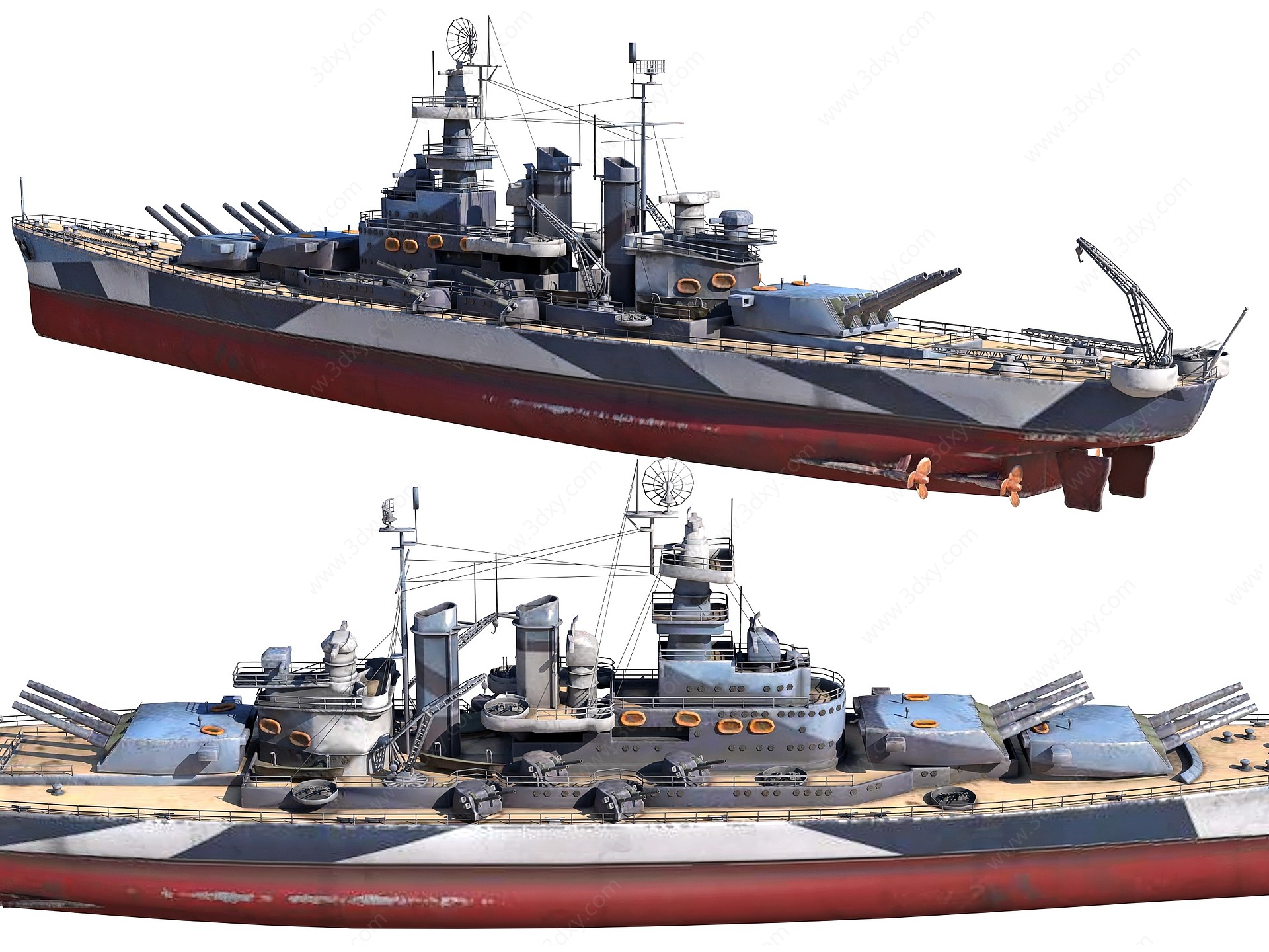 现代美国卡罗莱纳号战列舰3D模型