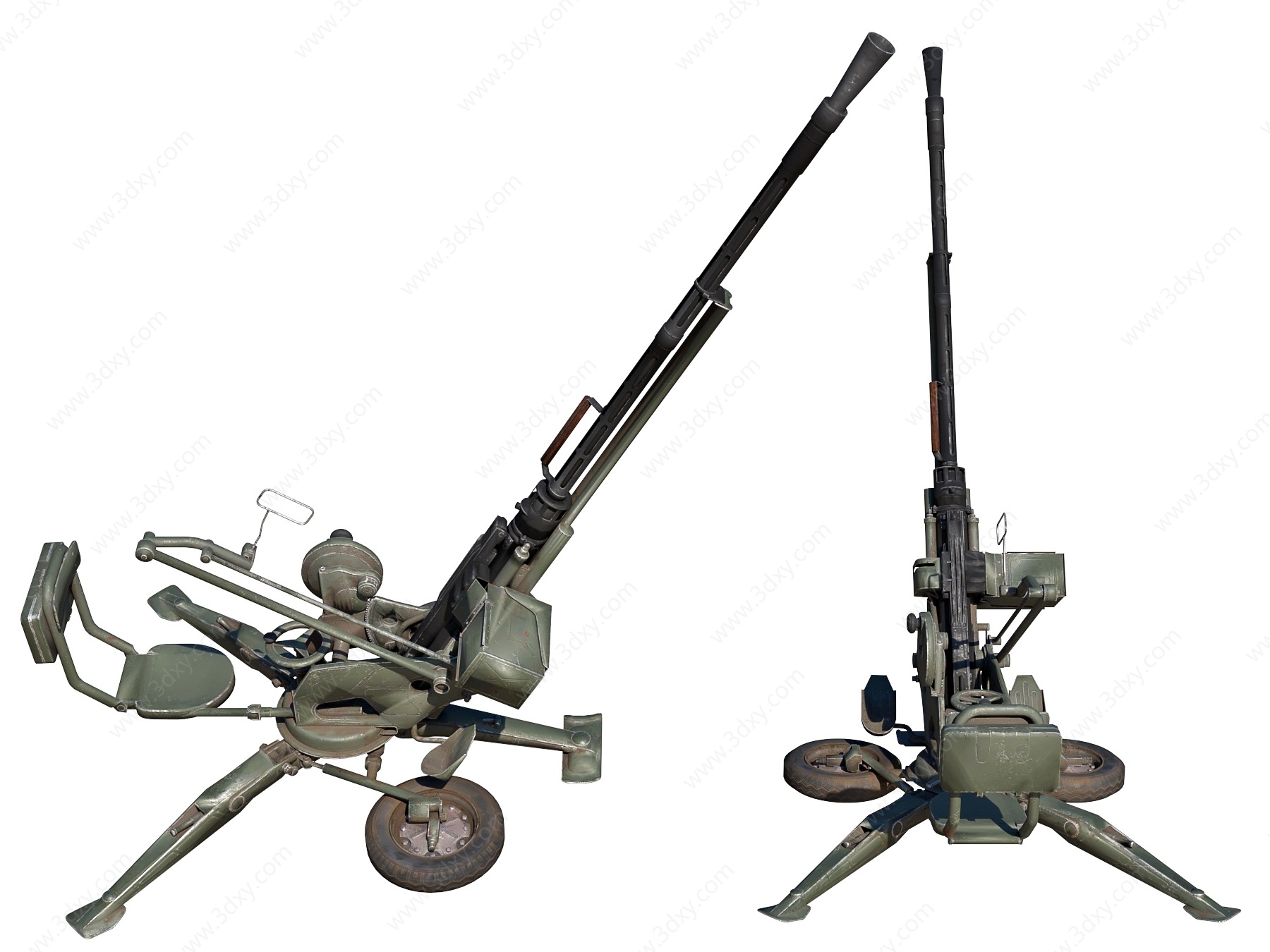 现代高射炮高射机枪3D模型