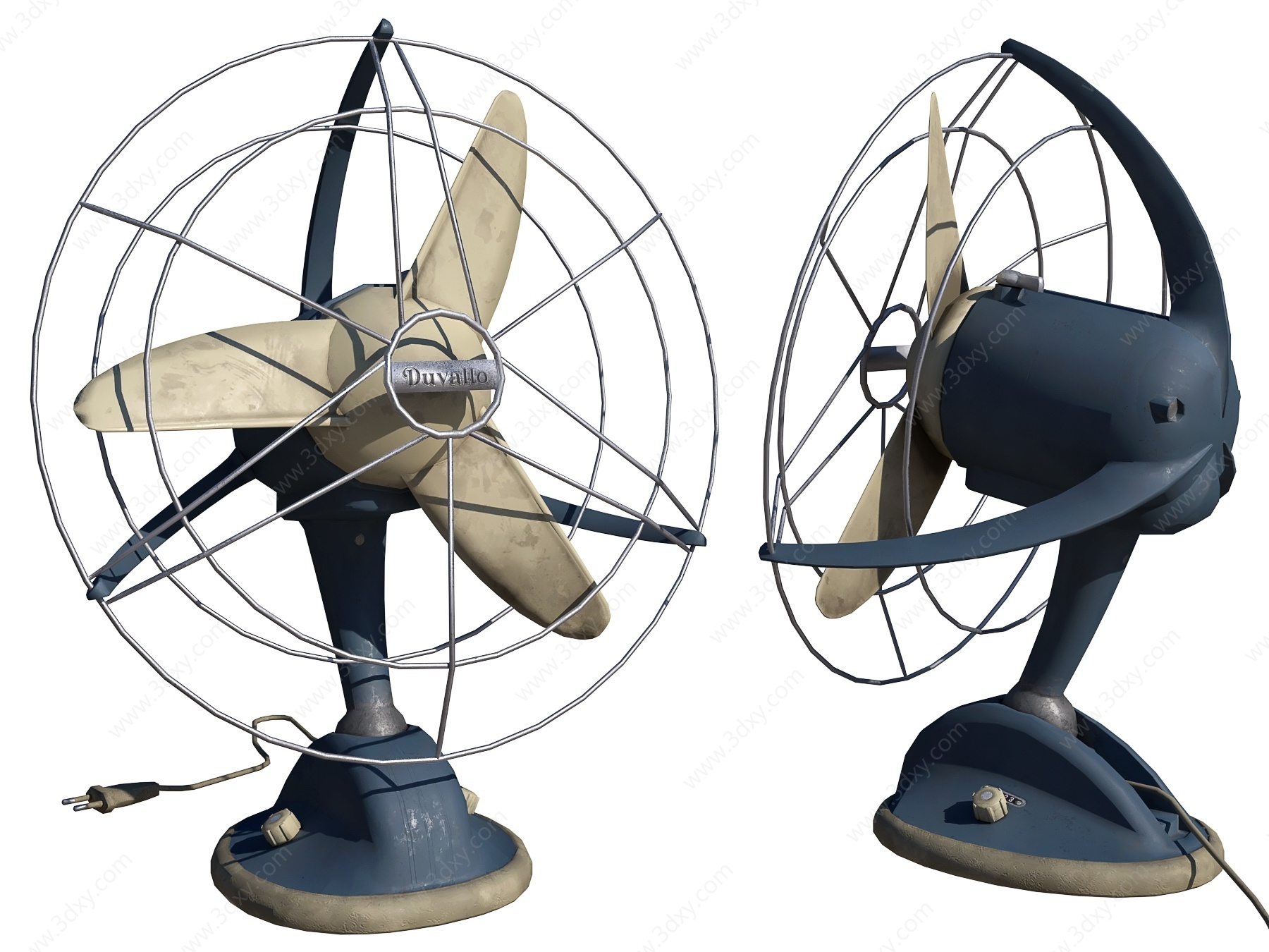 现代老式台扇电风扇3D模型