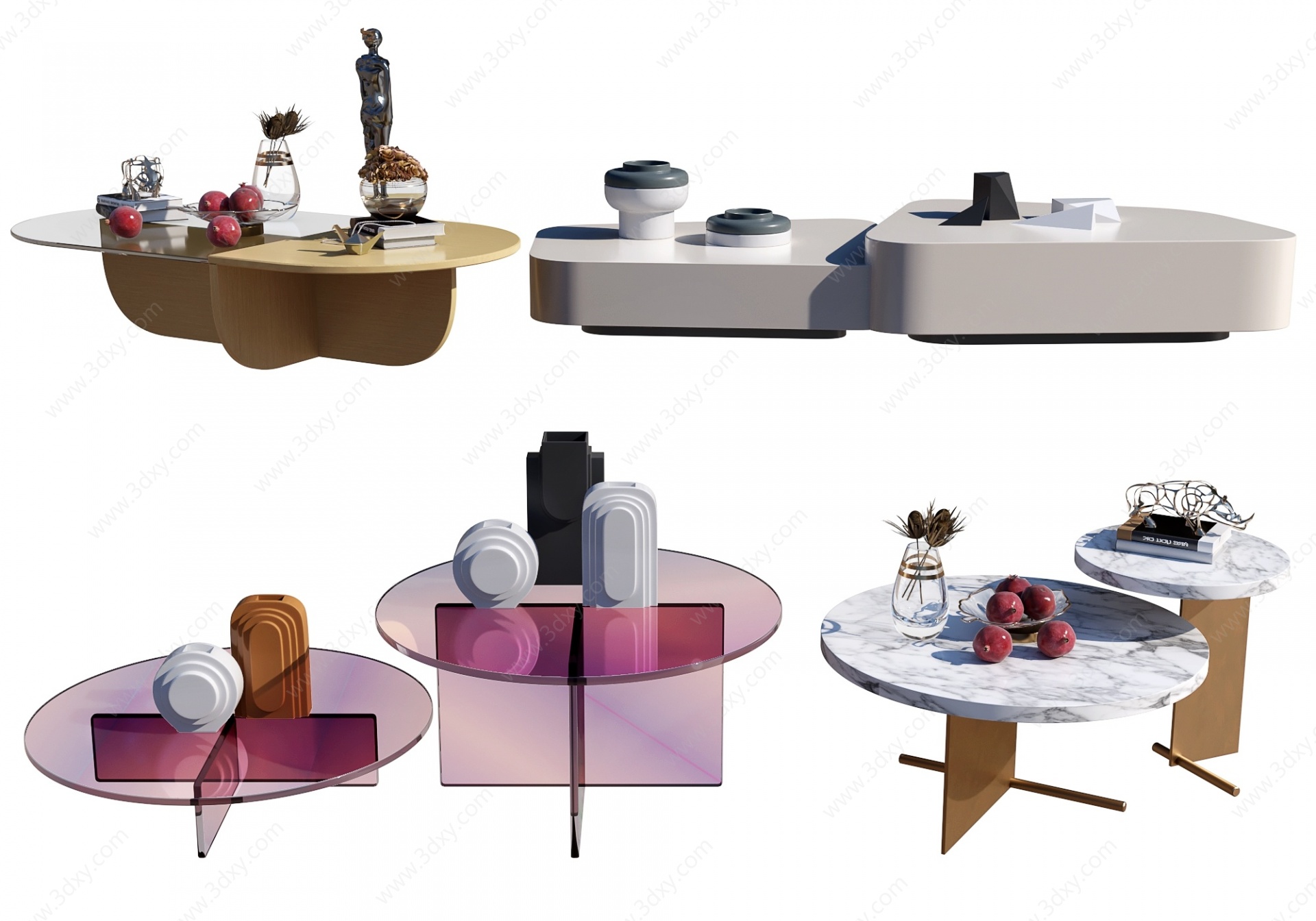 现代咖啡桌茶几3D模型