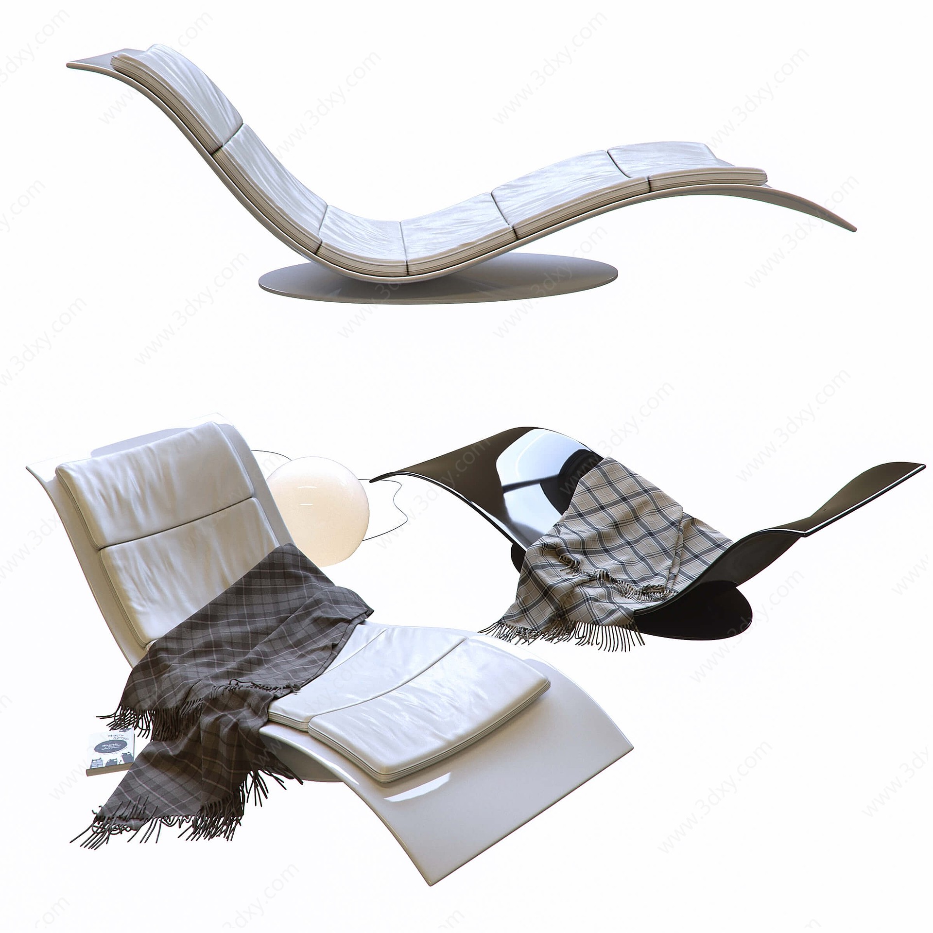 现代沙滩椅懒人椅3D模型