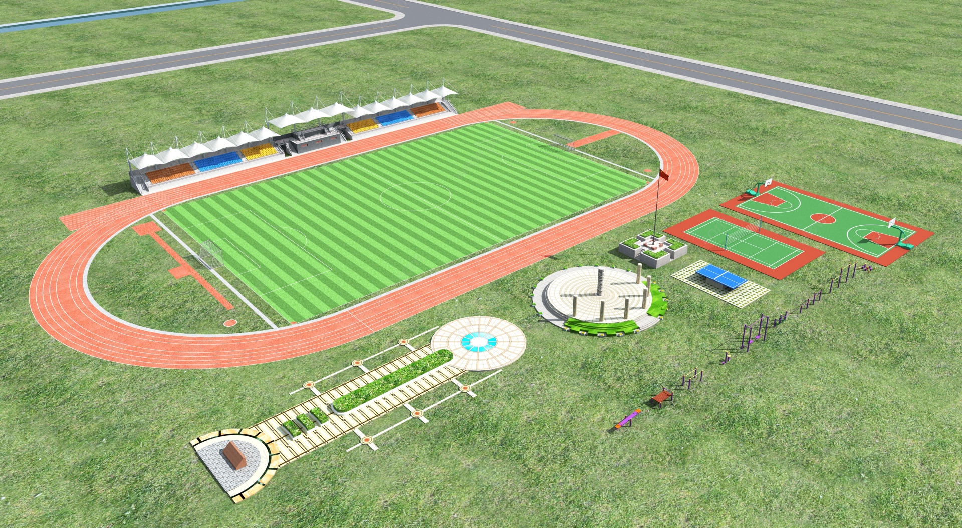 各类体育场地设施3D模型