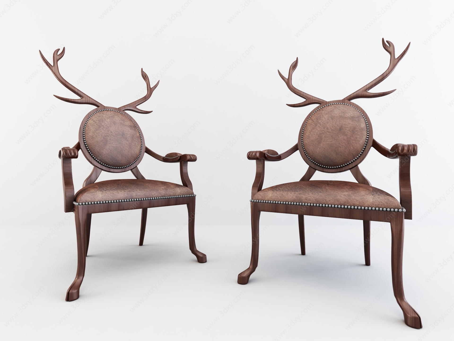 鹿角休闲单椅3D模型