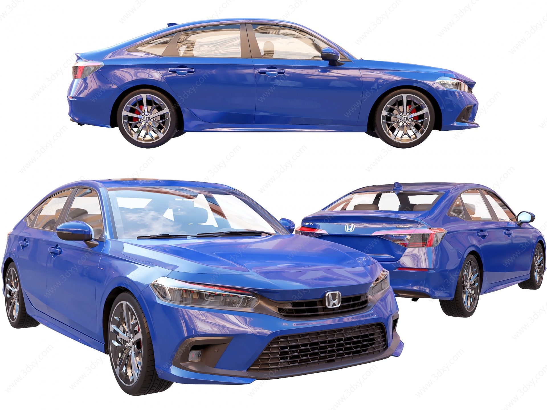 现代轿车本田思域3D模型