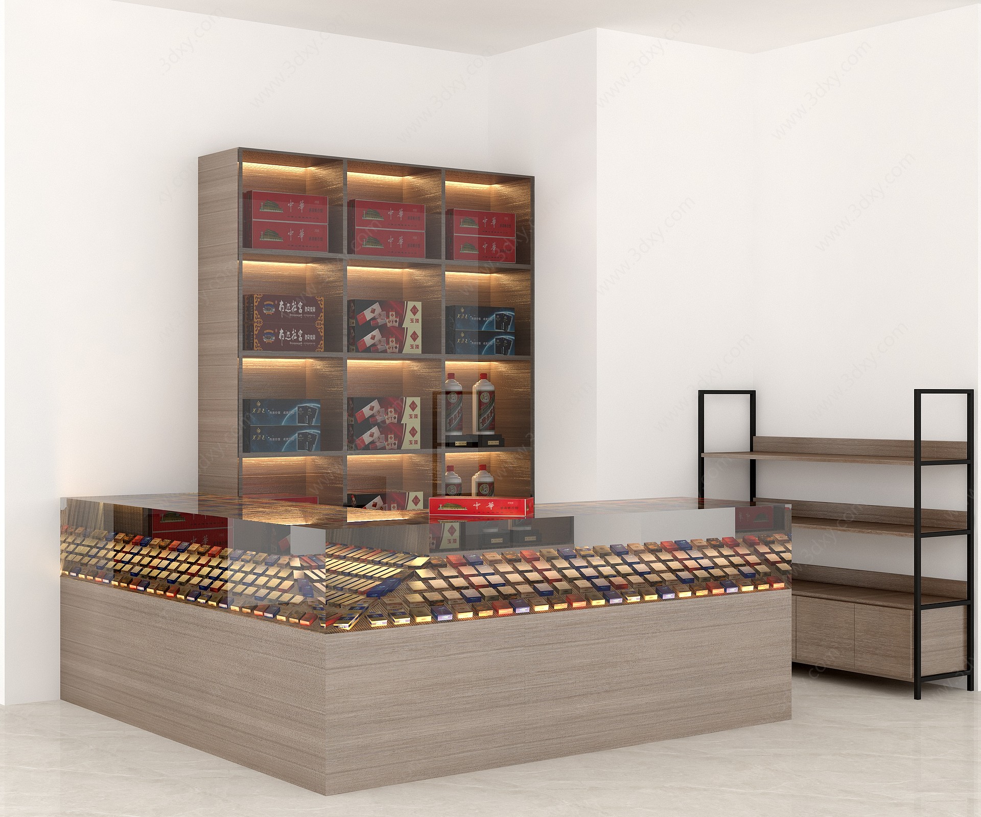 现代风格的烟柜酒柜3D模型