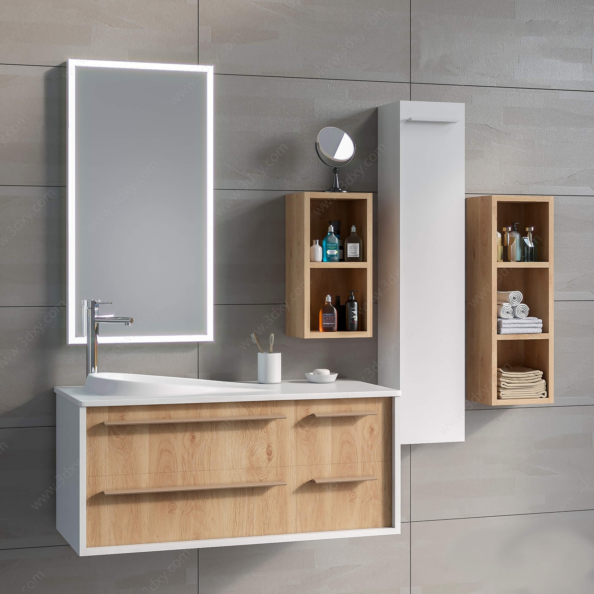 现代浴室柜镜子3D模型