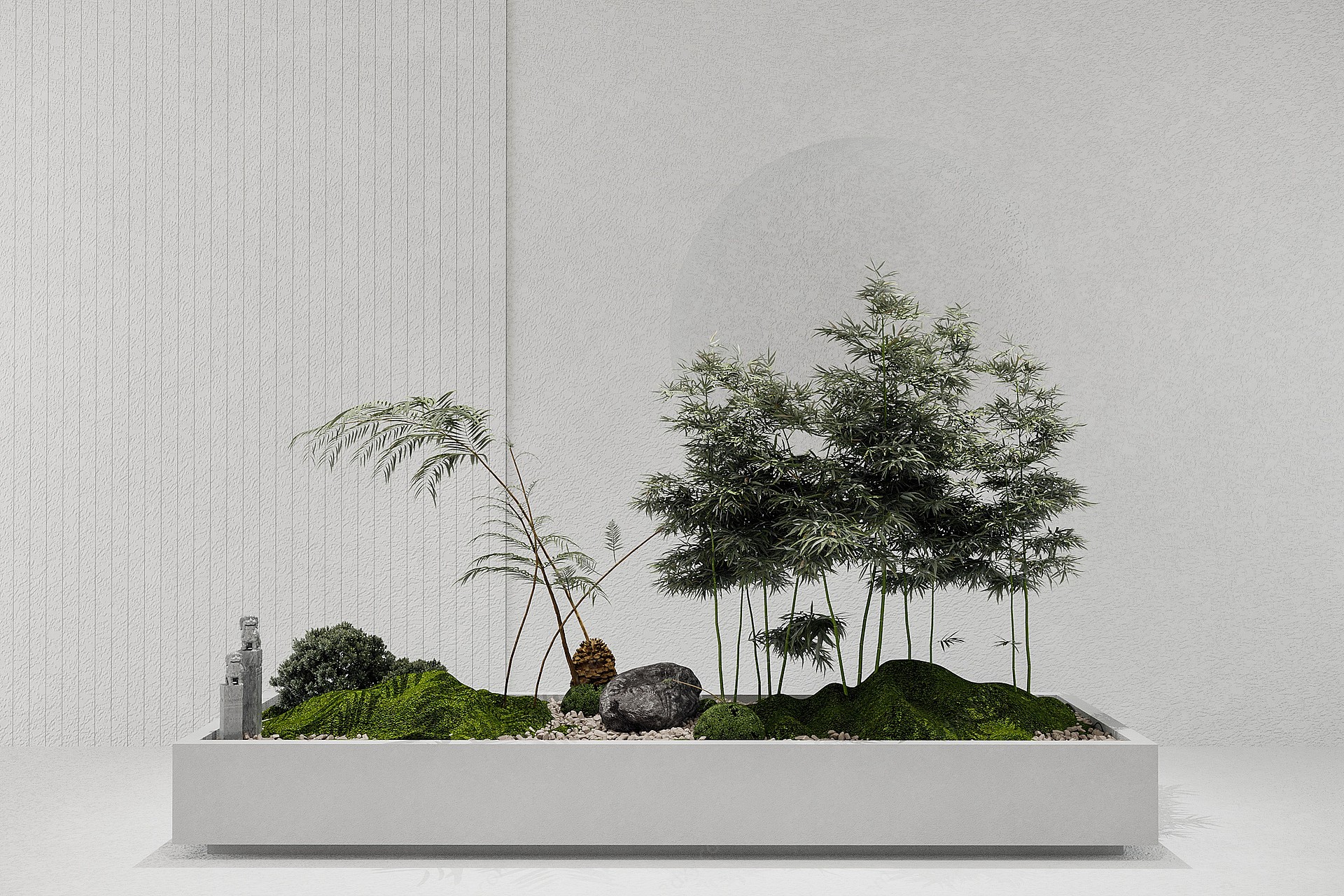 新中式盆栽景观3D模型