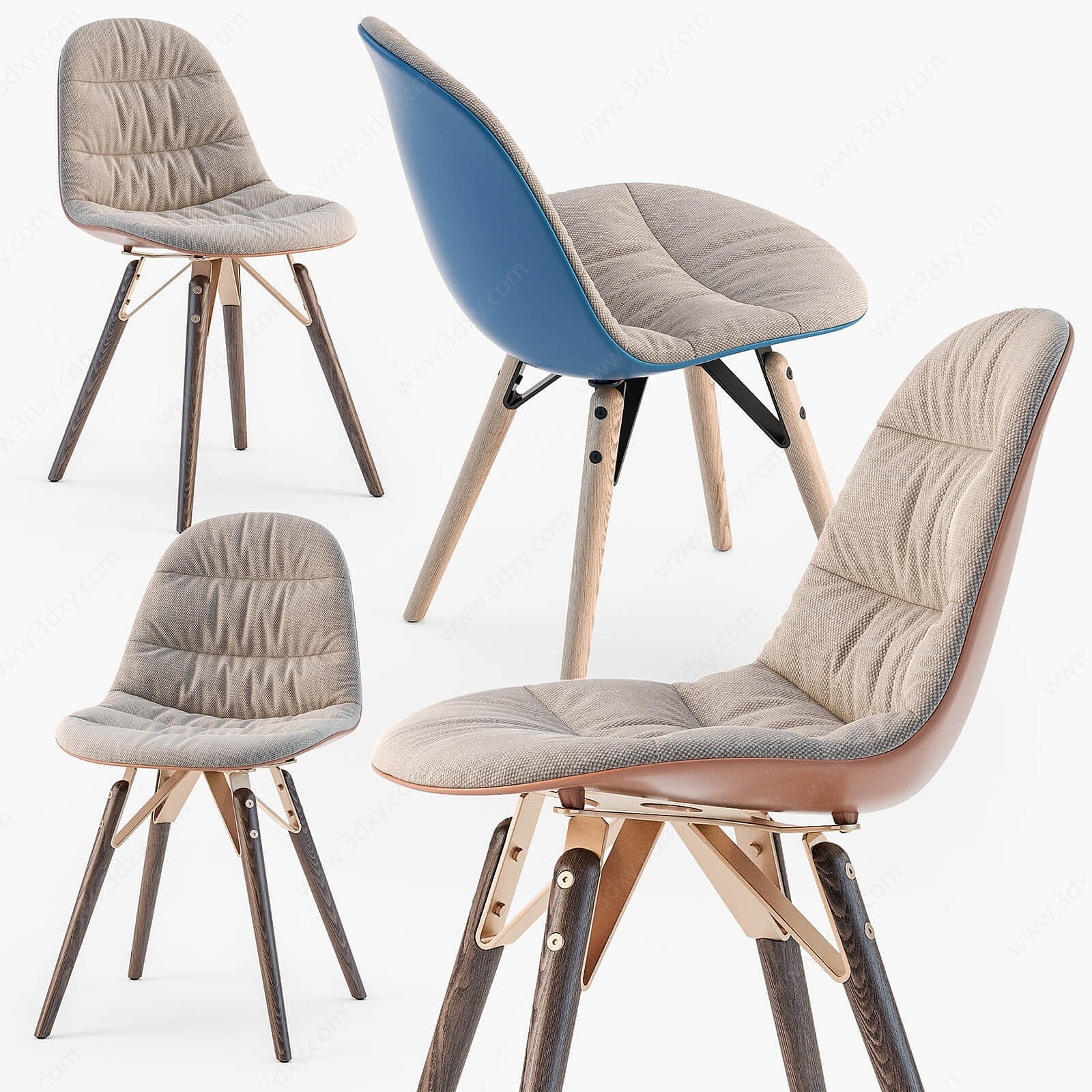 现代单椅餐椅3D模型