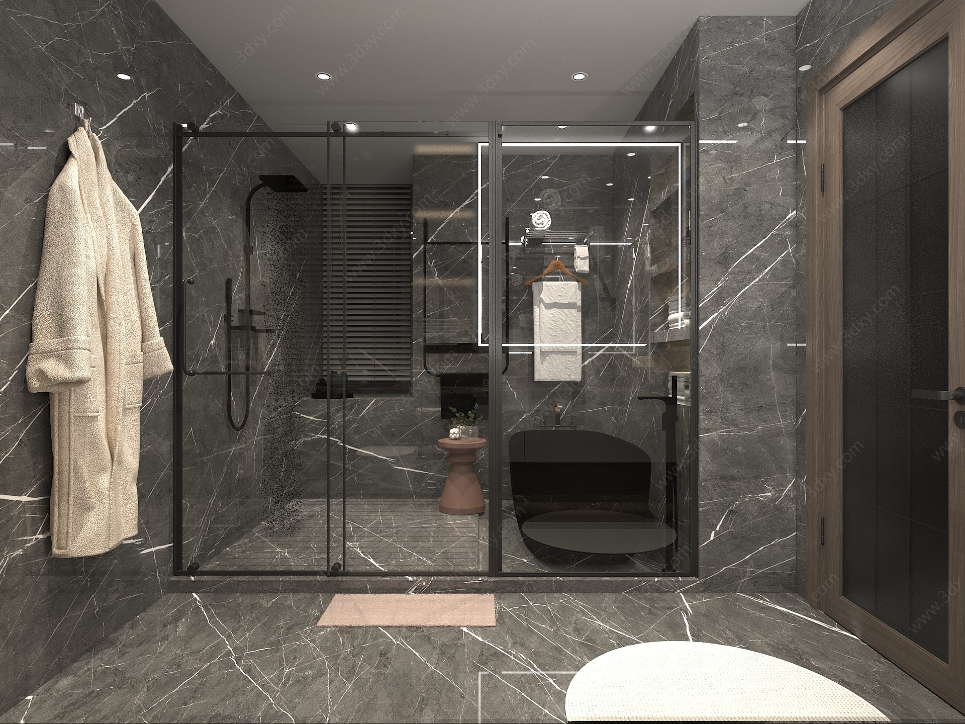 现代卫生间浴室3D模型