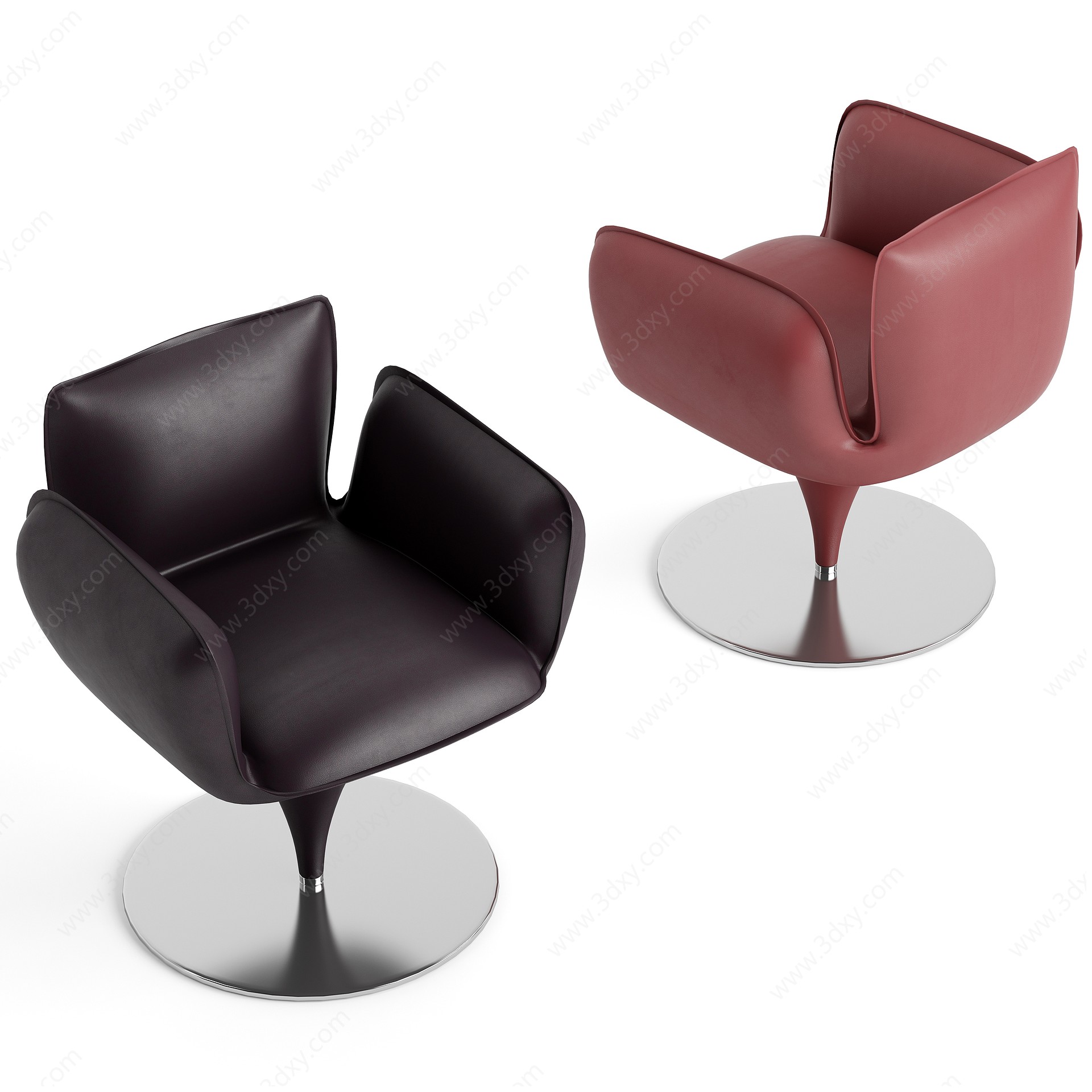现代皮革吧椅3D模型