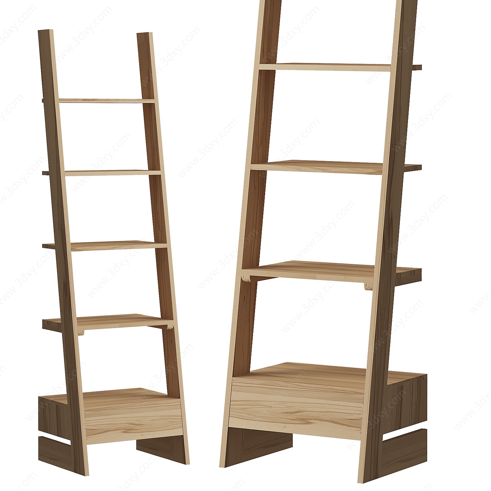 现代木梯层架3D模型