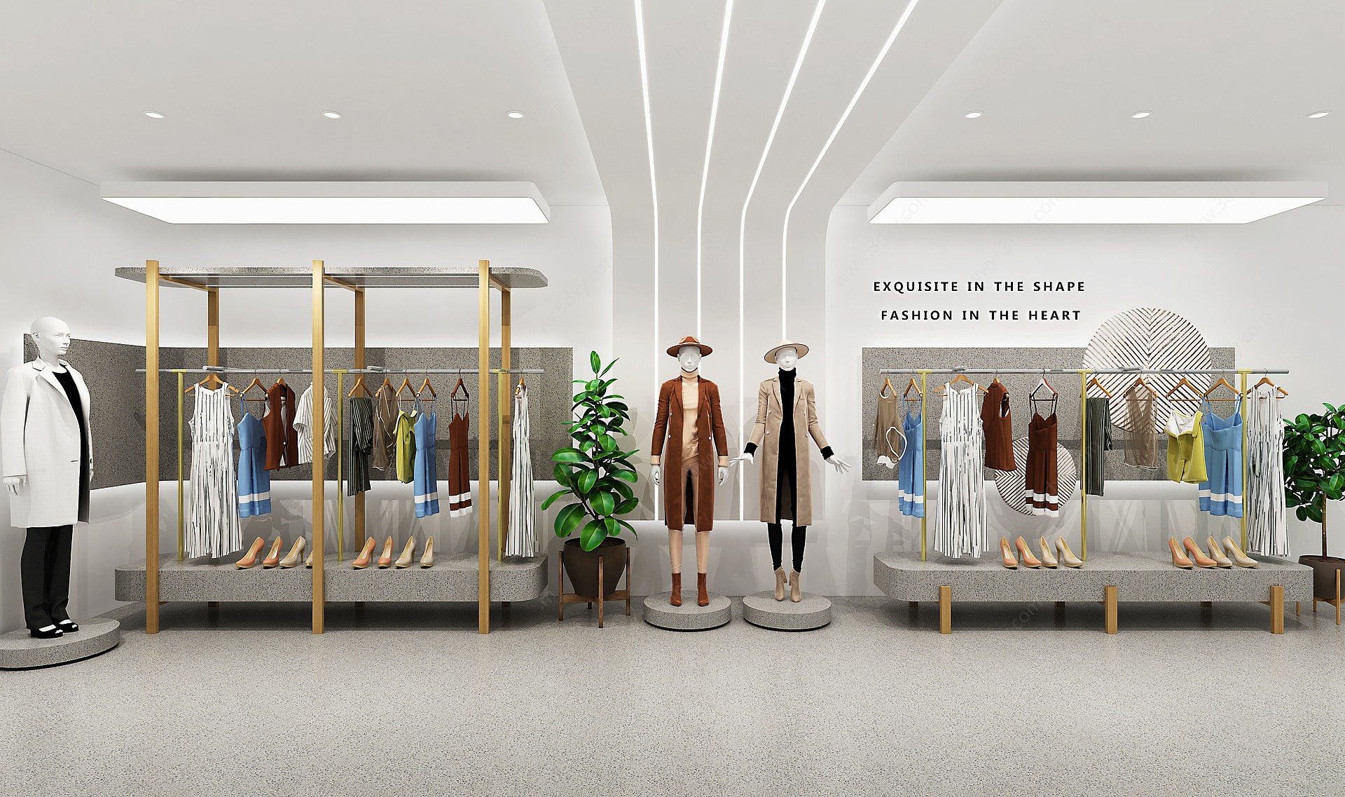 现代简约服装店3D模型