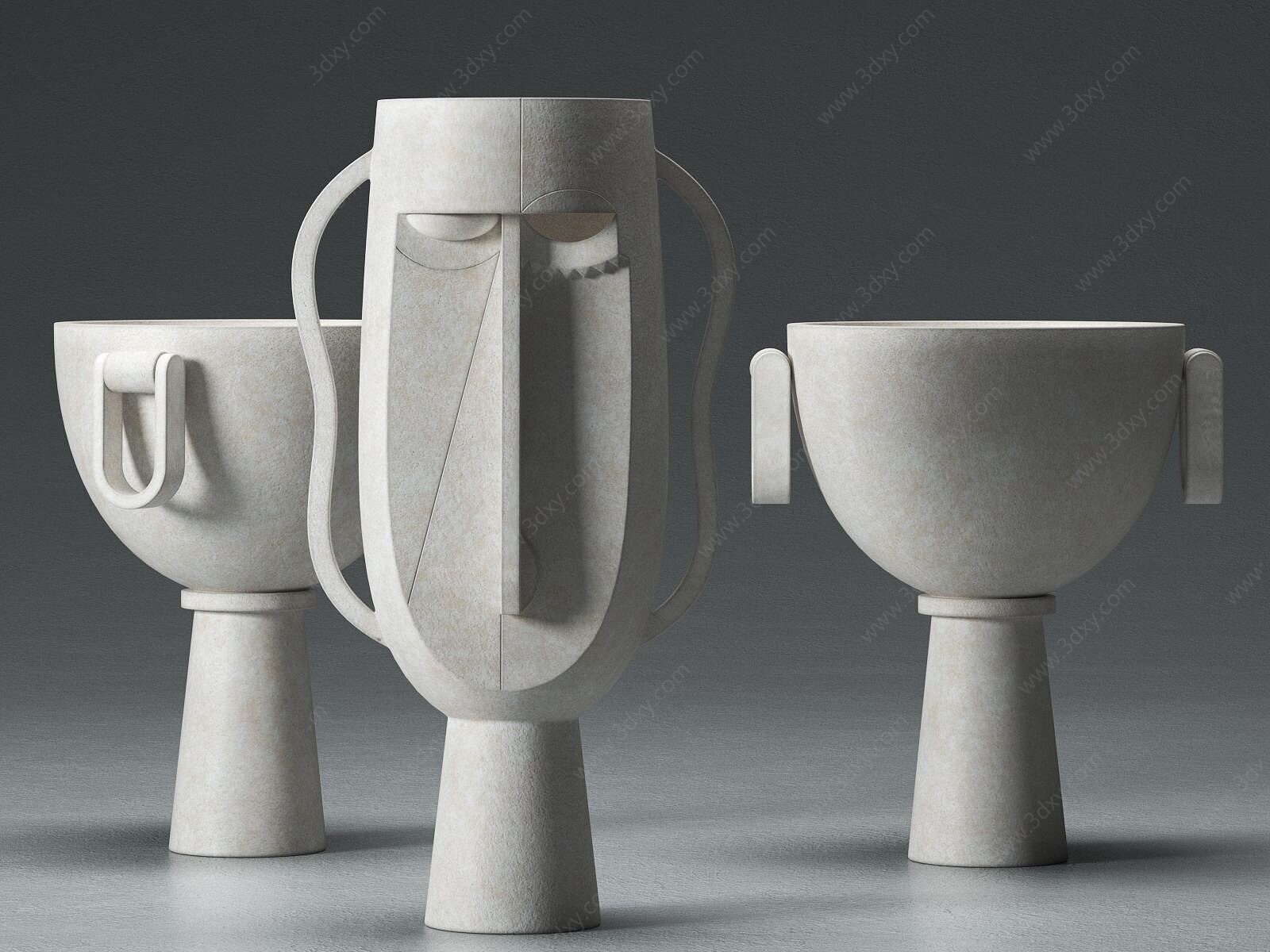现代陶瓷器皿陶罐3D模型