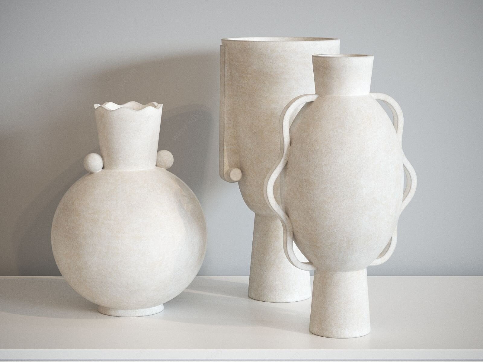 现代陶瓷器皿陶罐3D模型