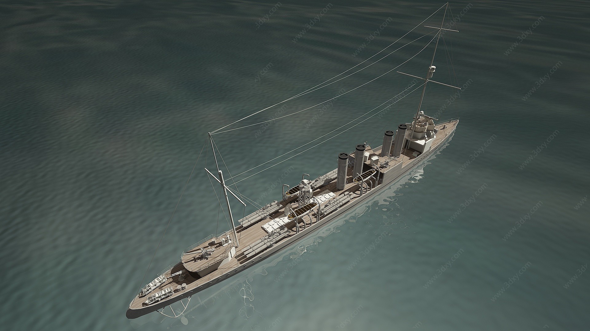 战舰3D模型