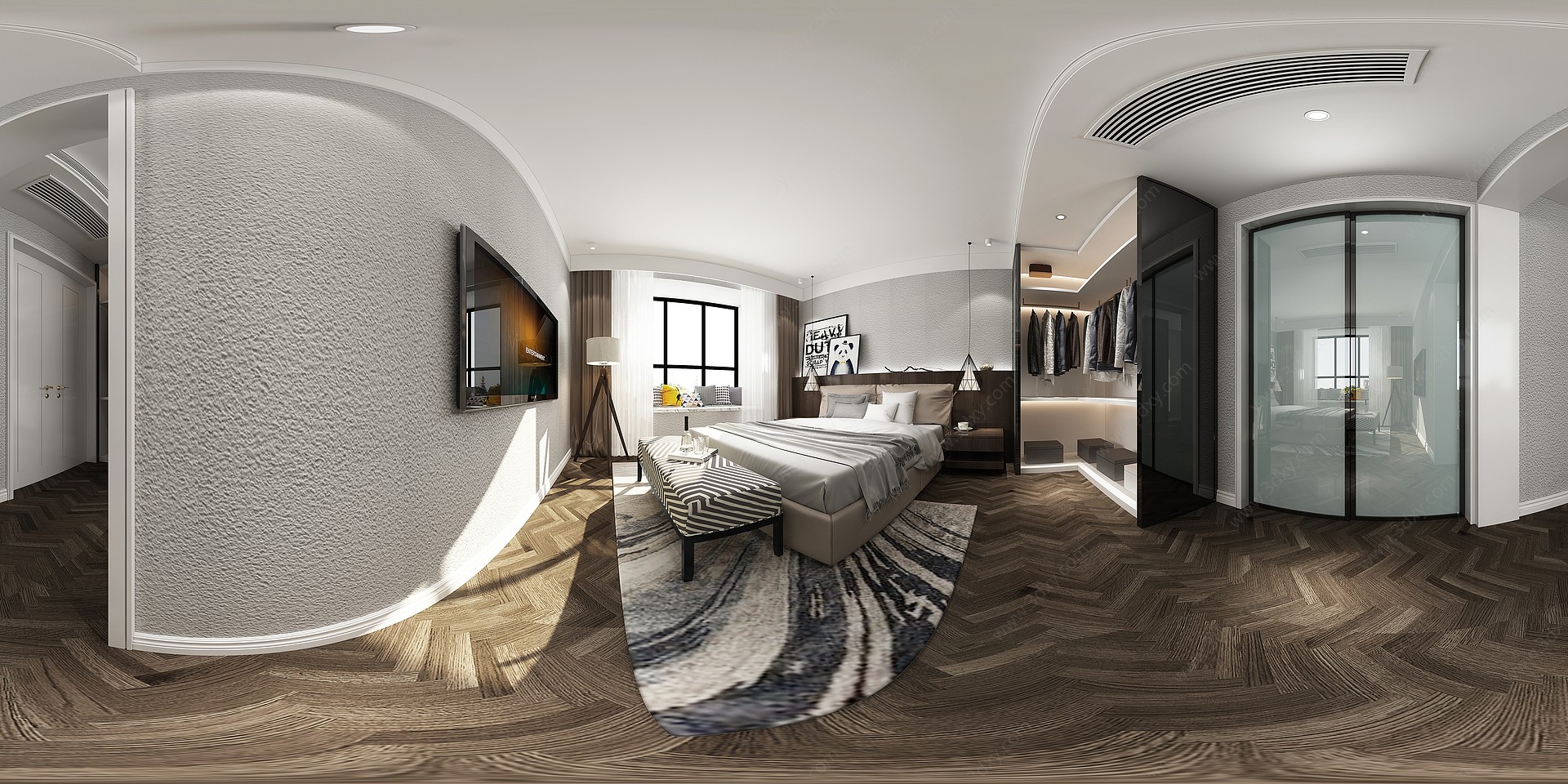 现代风的卧室3D模型
