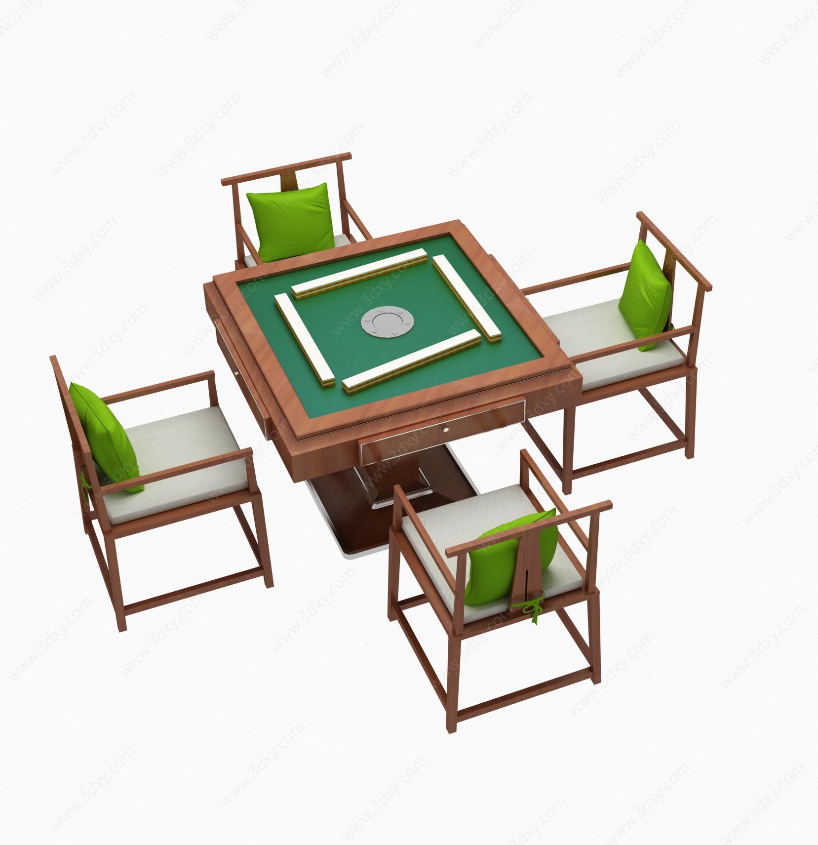 麻将桌椅3D模型