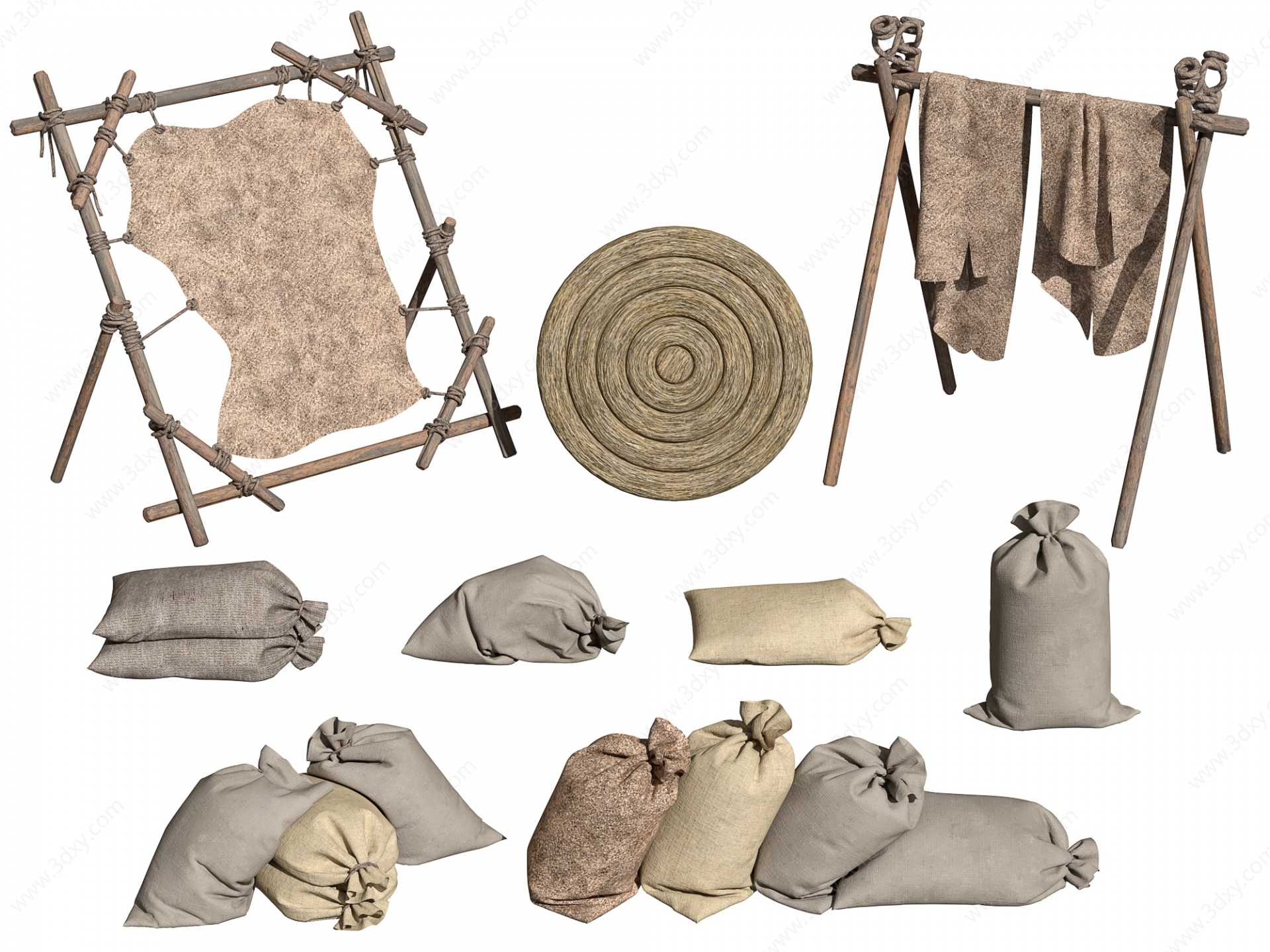 现代袋子编织袋3D模型