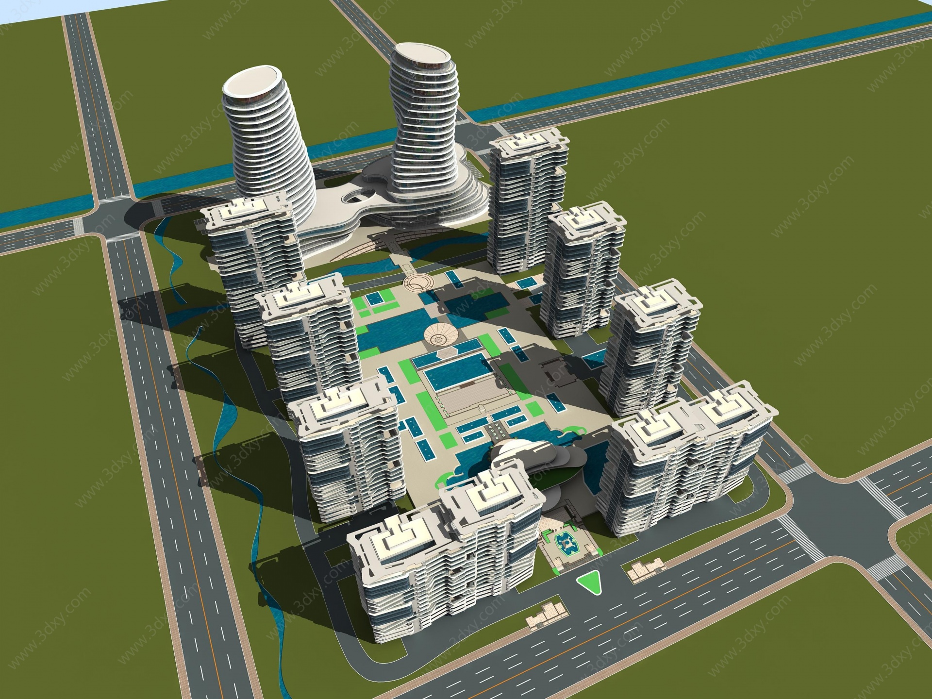 洛阳小区住宅3D模型