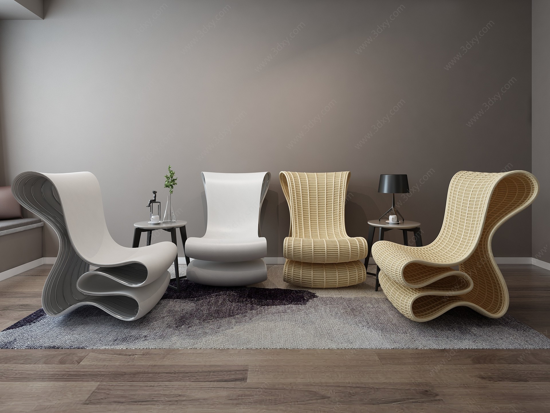 现代家具躺椅3D模型