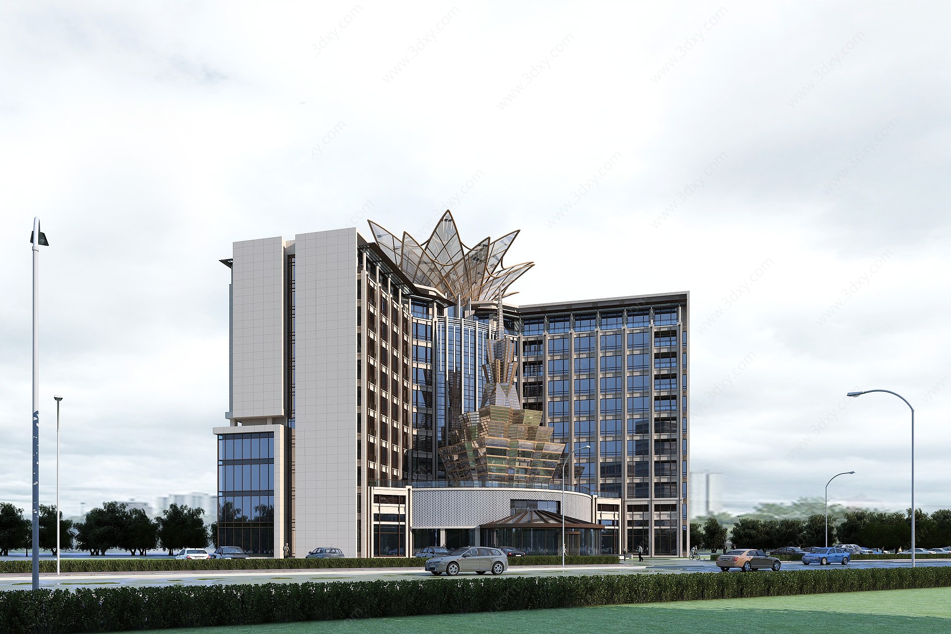 现代办公酒店3D模型