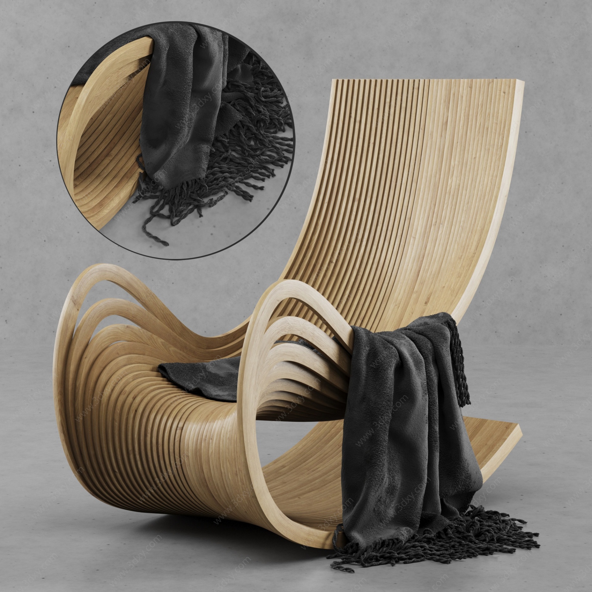 北欧户外休闲椅摇椅3D模型