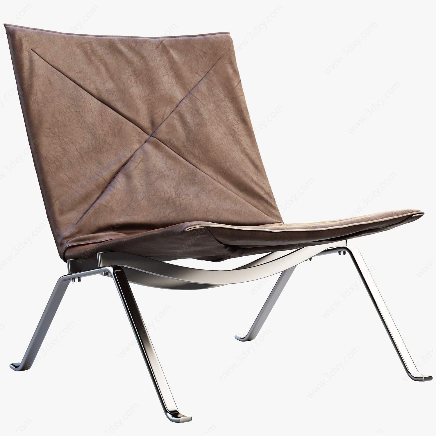 现代皮革休闲椅3D模型