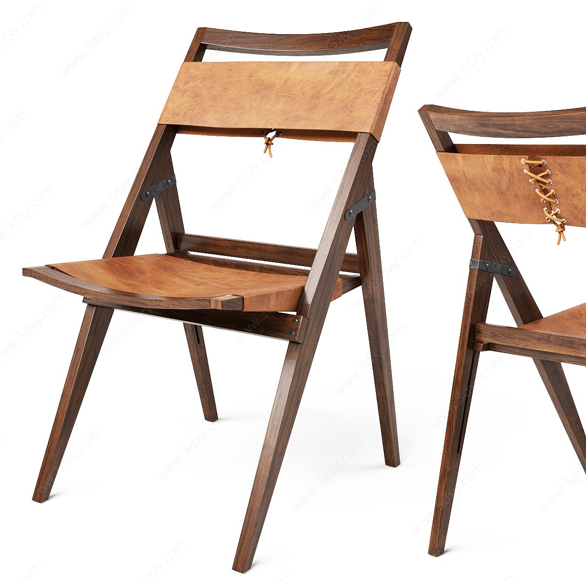 北欧皮革单椅休闲椅3D模型