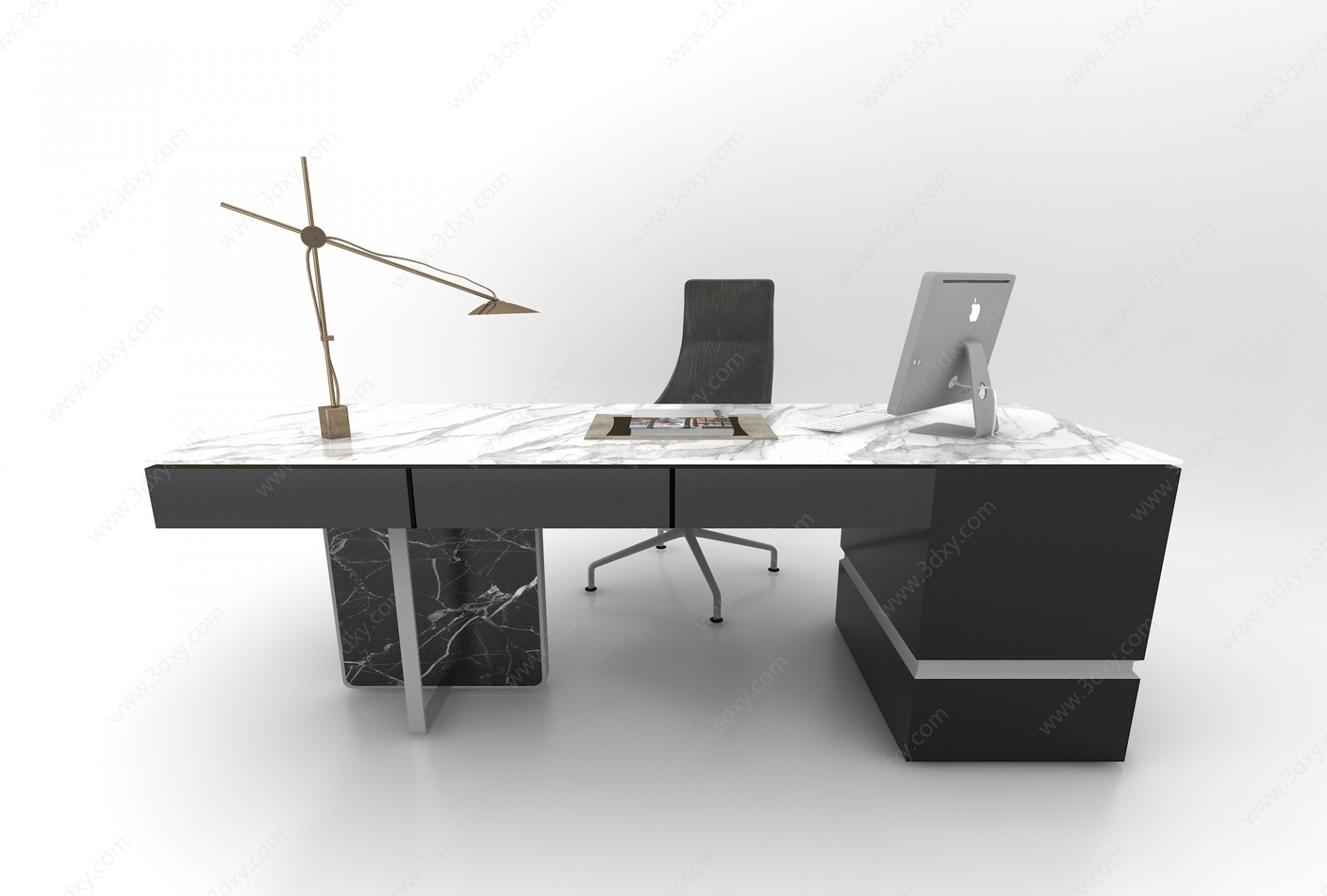 现代办公书桌3D模型