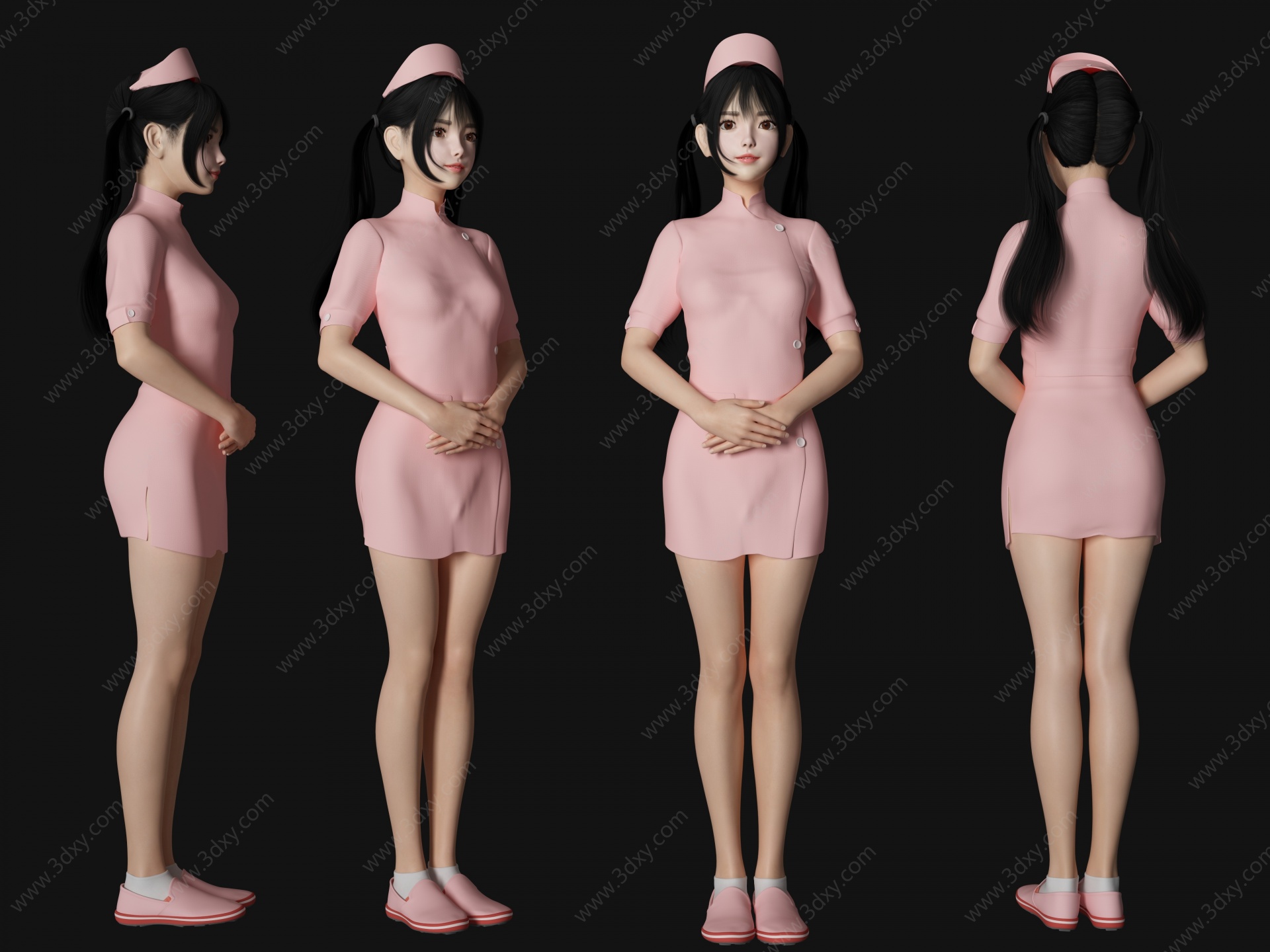 美女护士人物3D模型