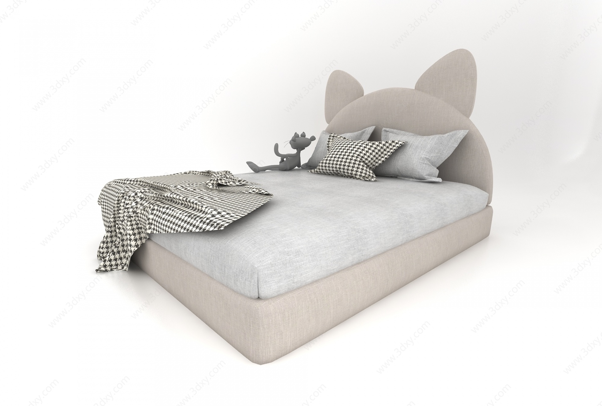 米色儿童床3D模型