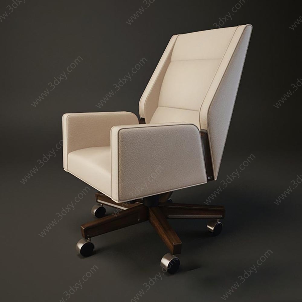 现代简约布艺办公椅3D模型