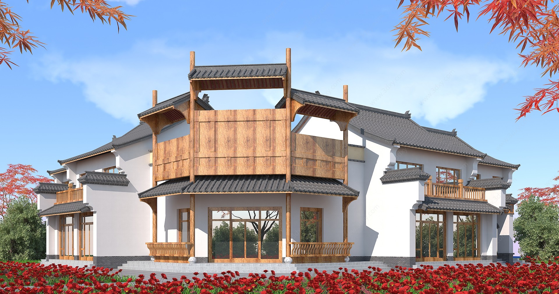 中式建筑3D模型