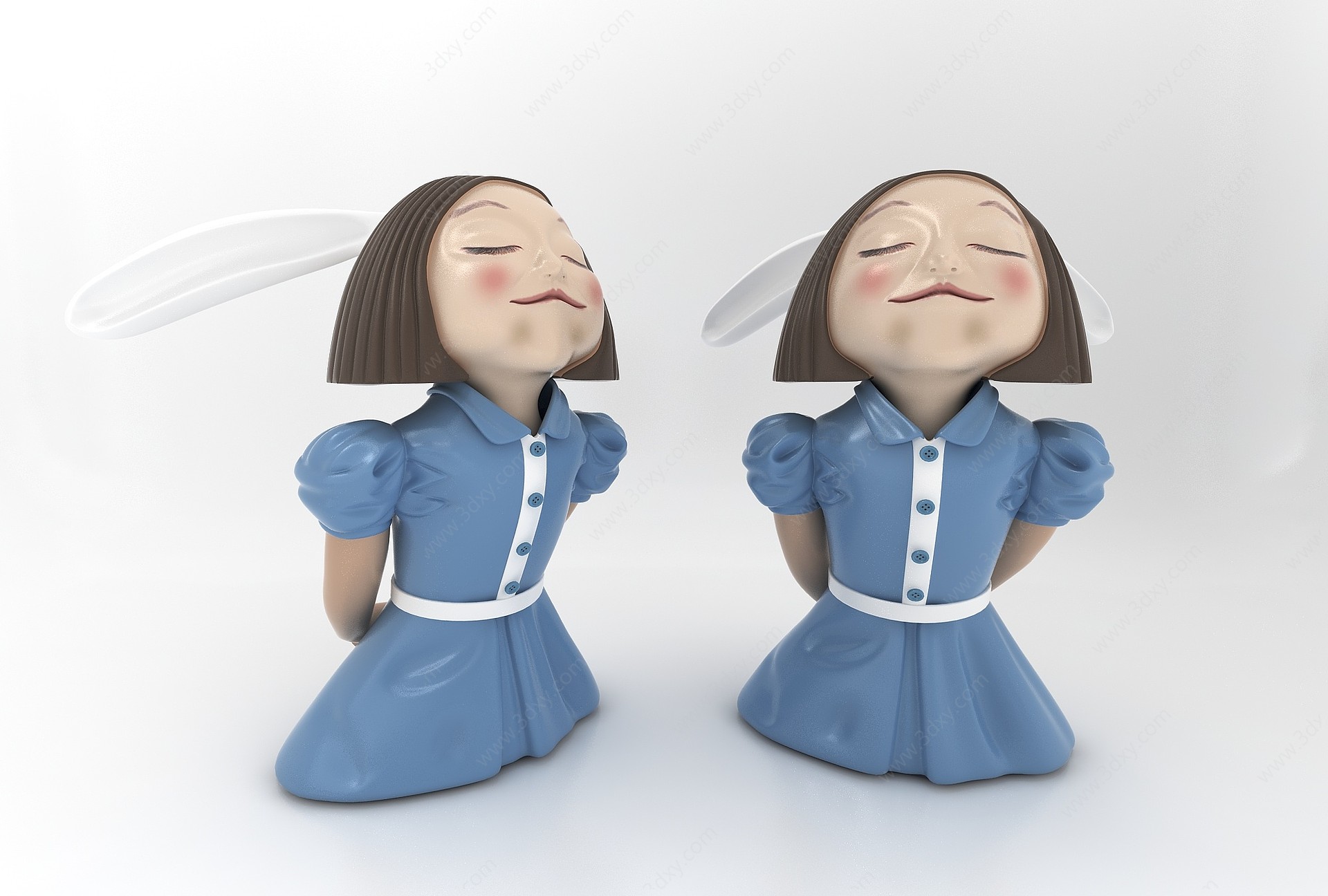 现代风格陶瓷娃娃3D模型