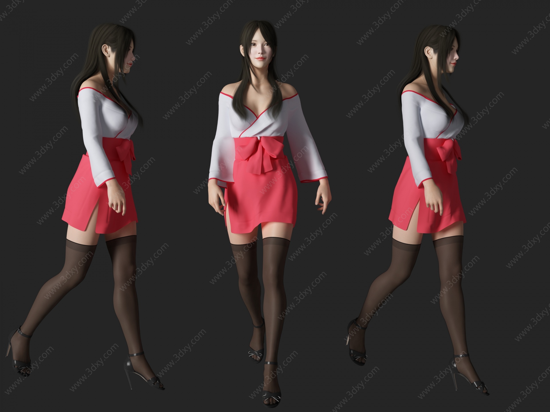 和服美女人物3D模型
