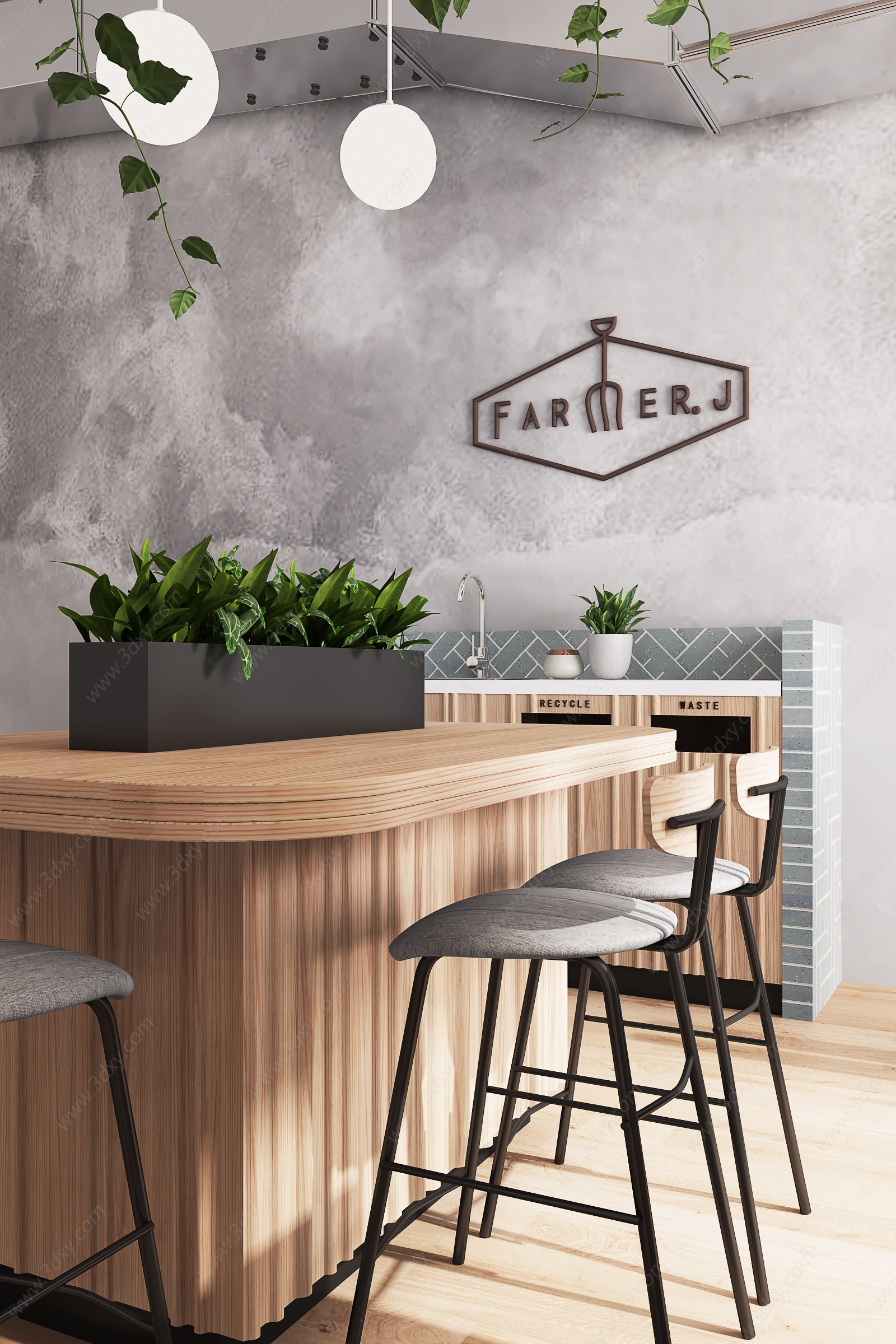 北欧咖啡厅吊灯3D模型