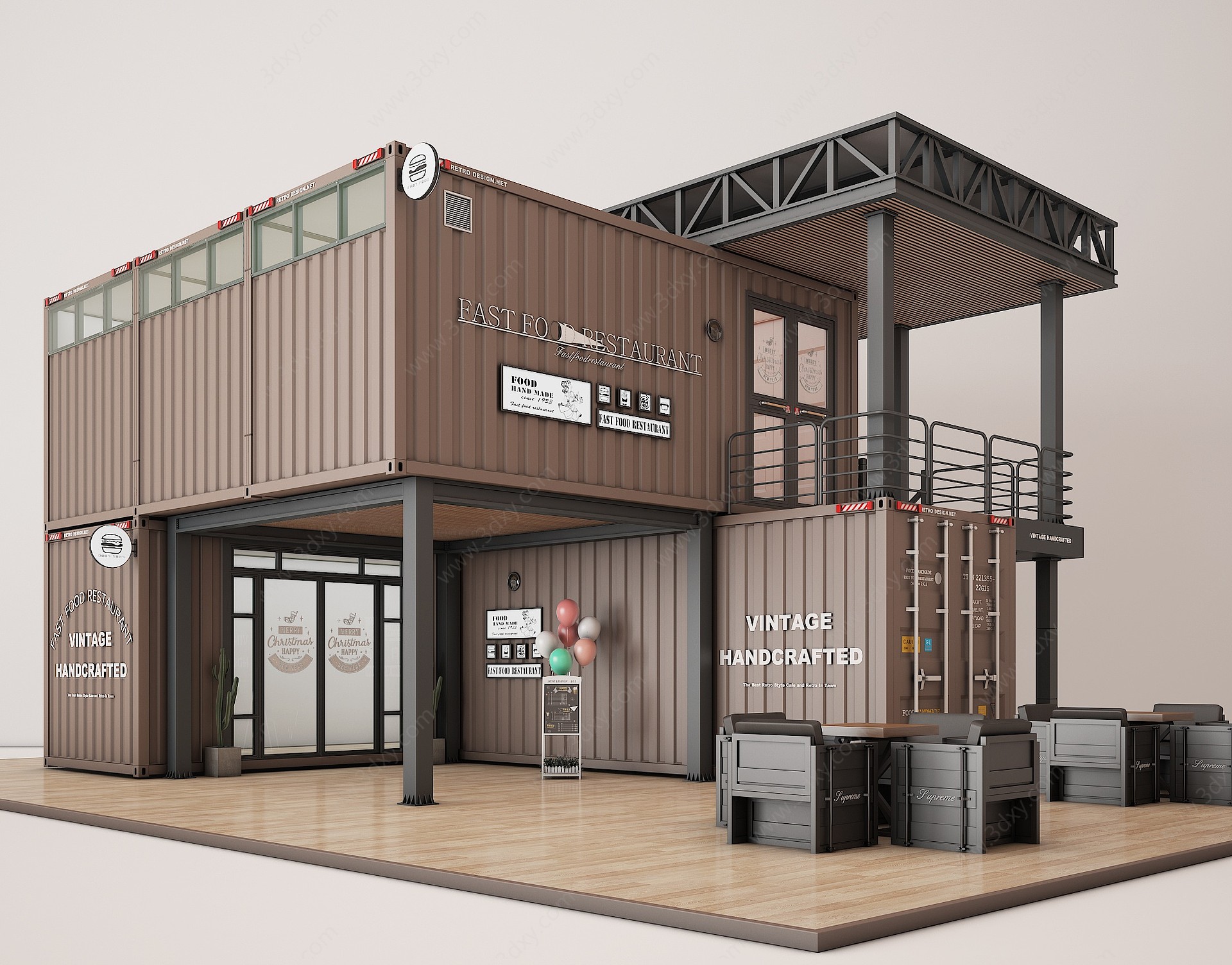 售货亭快餐店3D模型