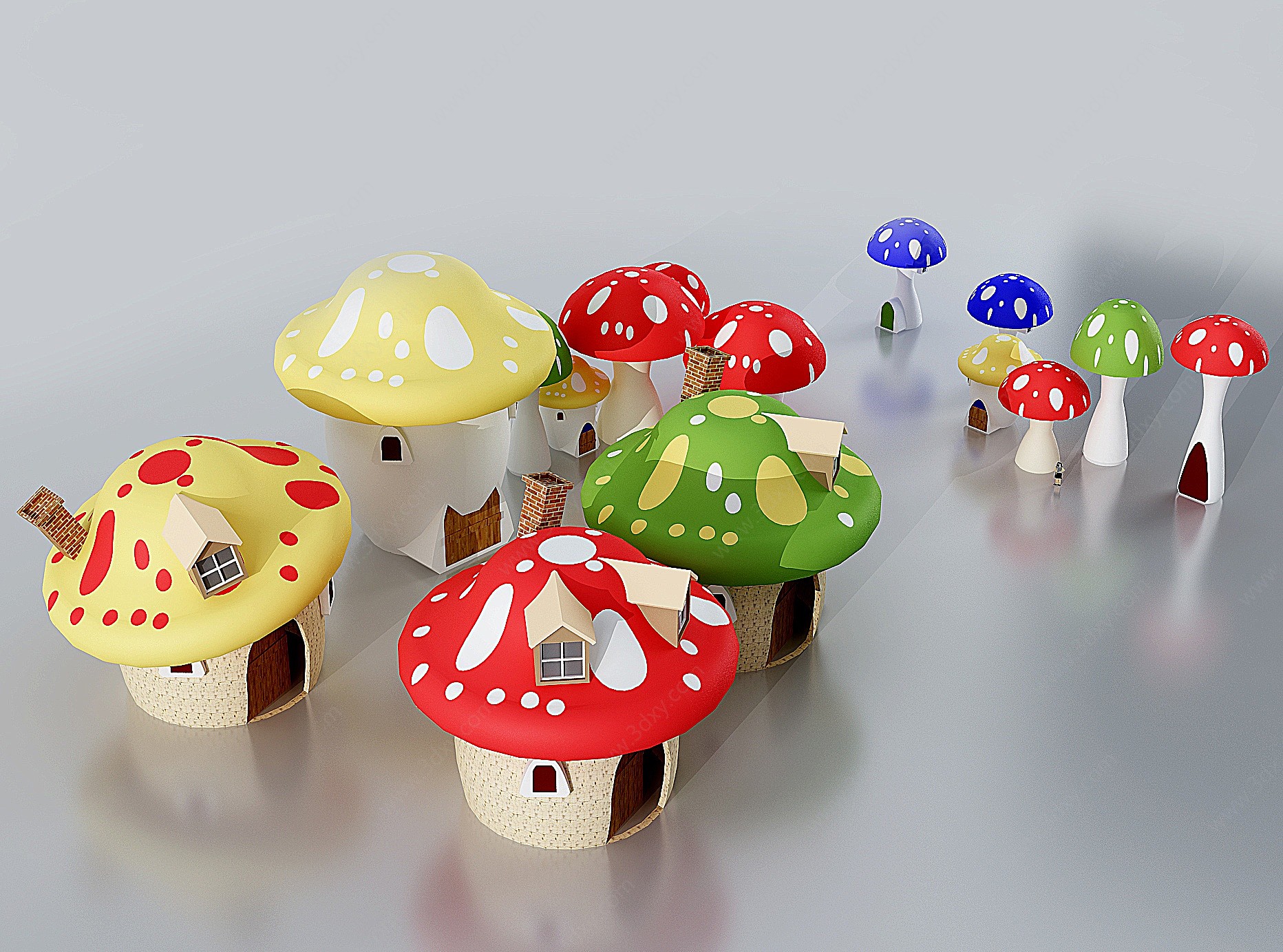 现代蘑菇造型3D模型