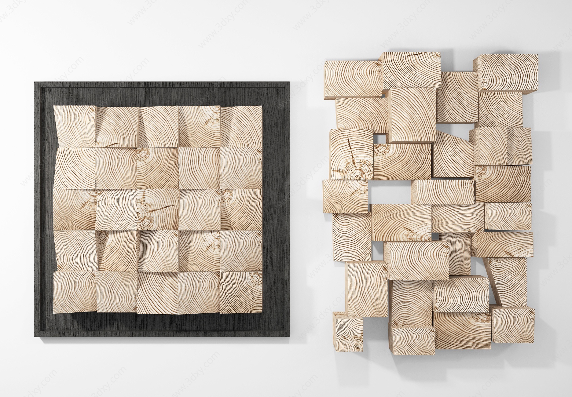 现代木质墙饰3D模型