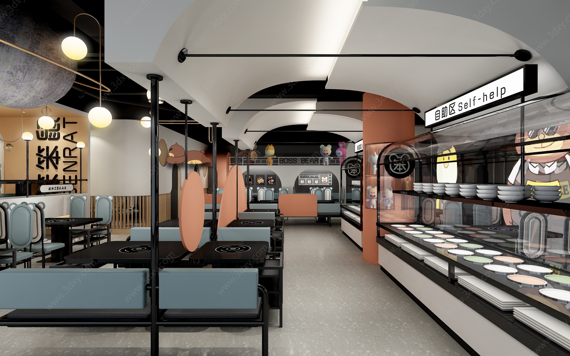 现代主义餐厅3D模型