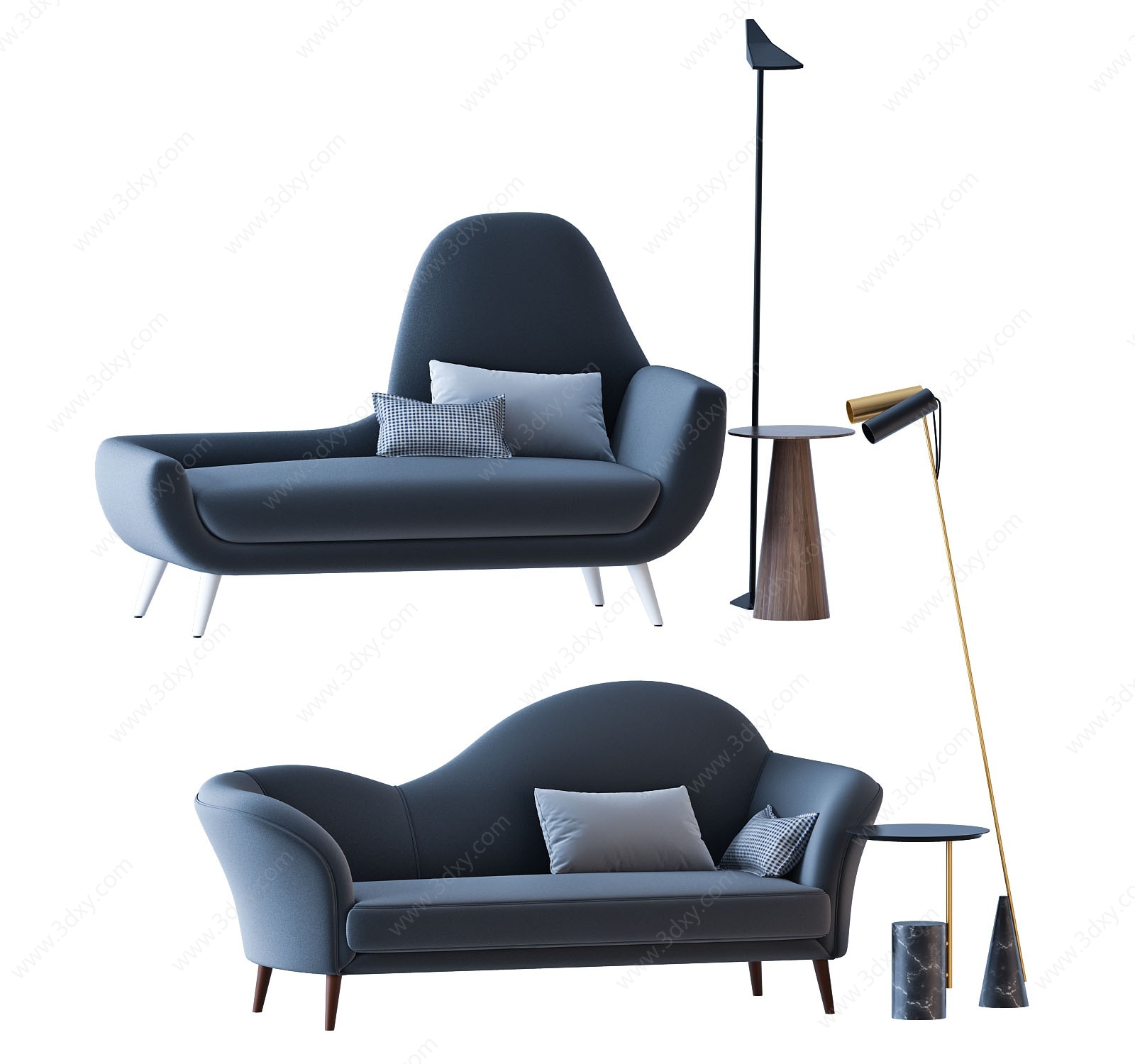 现代休闲躺椅3D模型