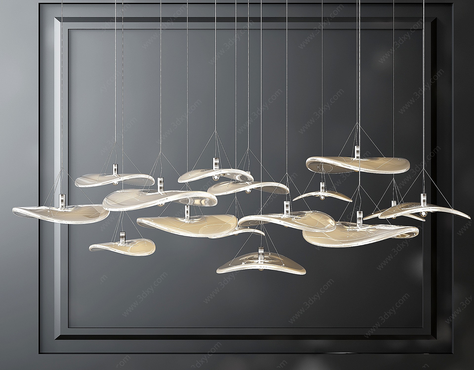 意大利玻璃吊灯3D模型