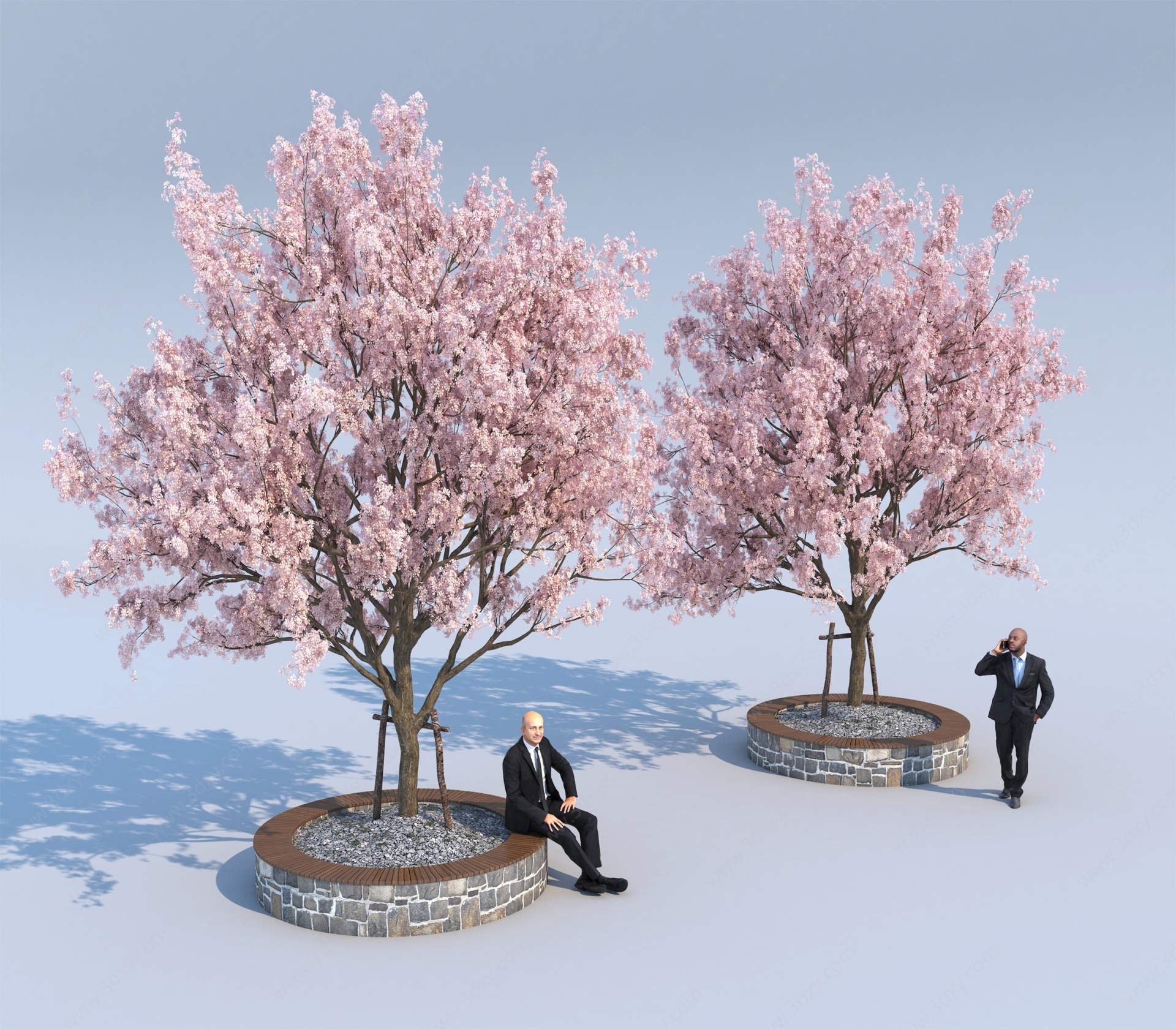 中式树景观树3D模型