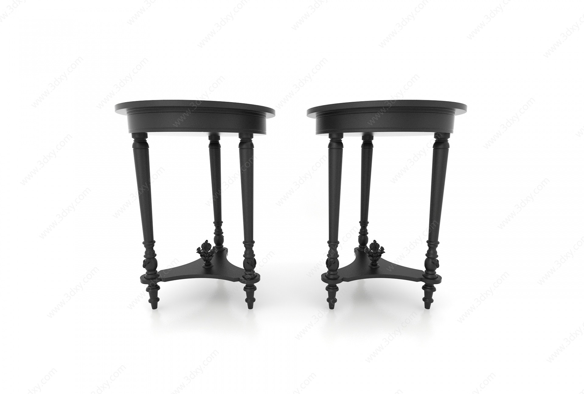 现代风格黑色小桌子3D模型