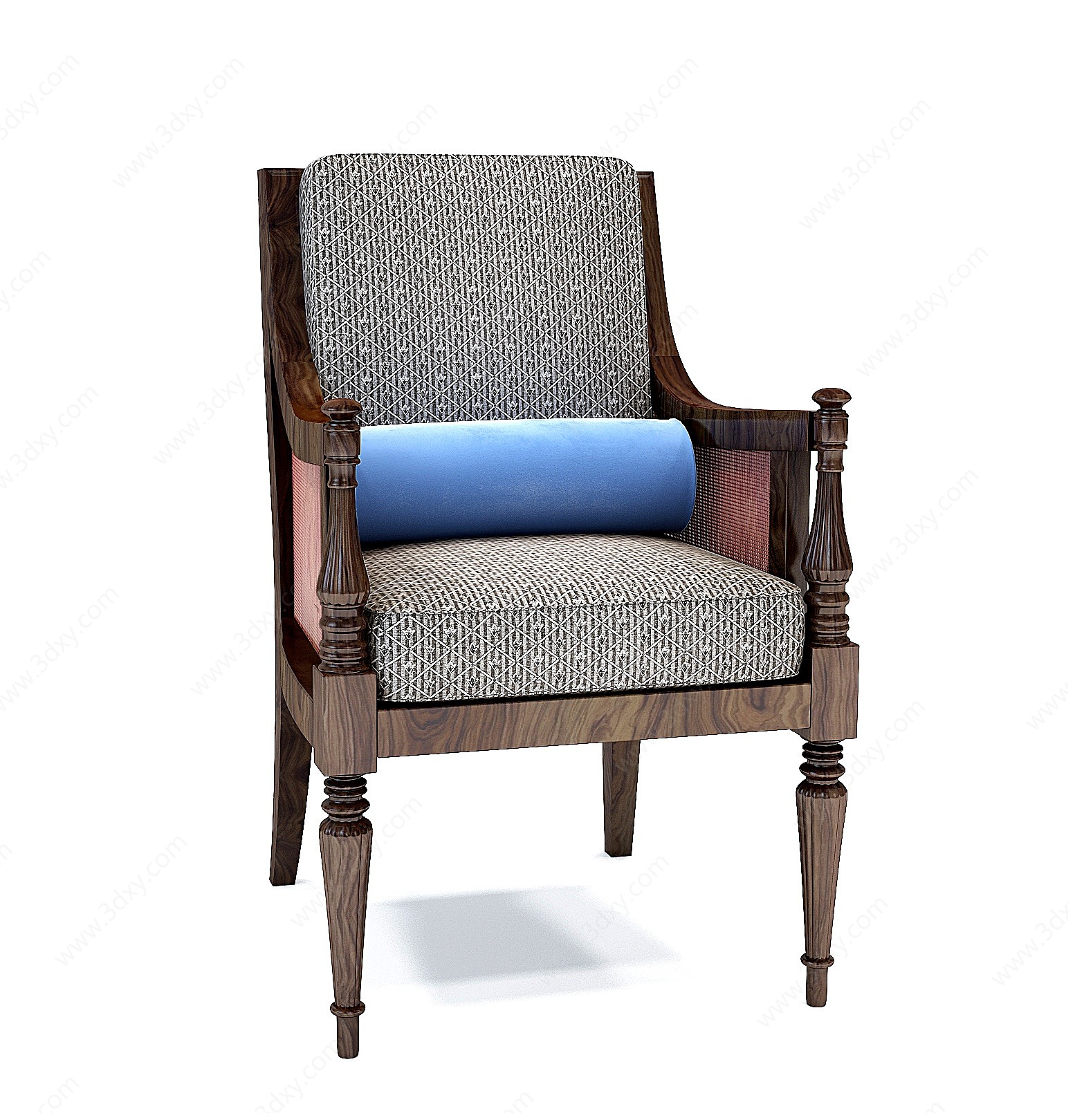 欧式古典单人椅子3D模型
