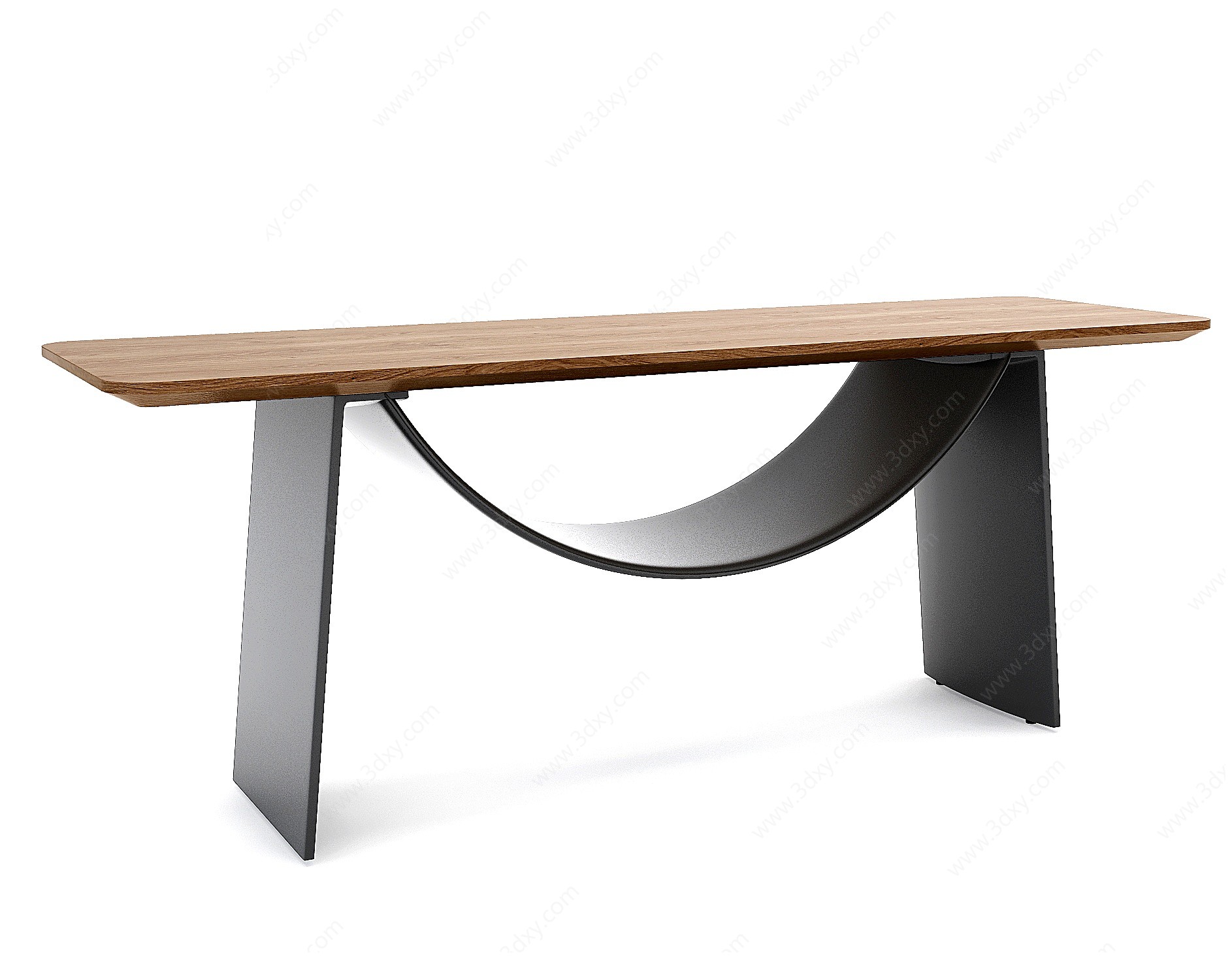 现代长凳餐桌3D模型